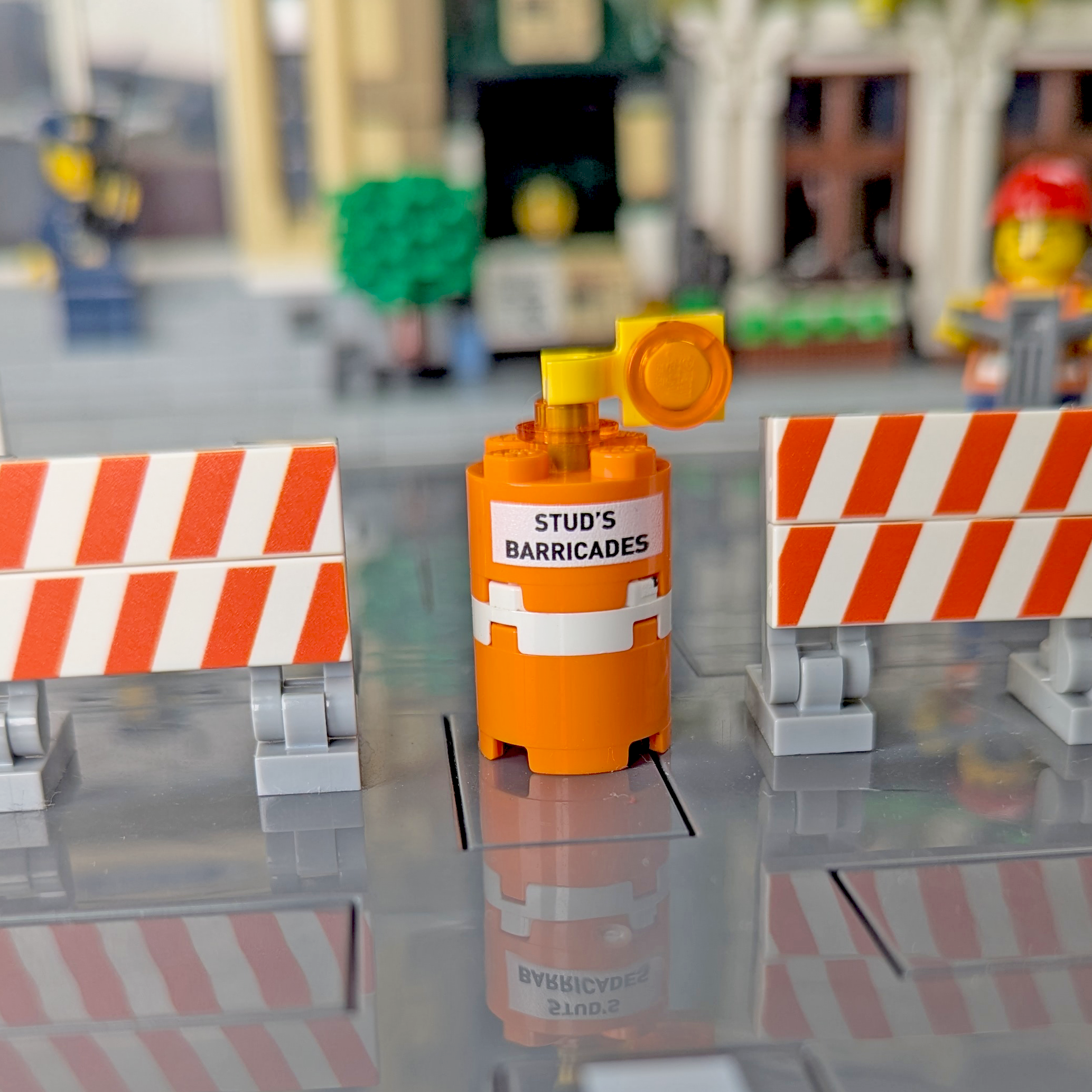 Construction Cone Barricade - Custom Printed - Made Using LEGO® Parts