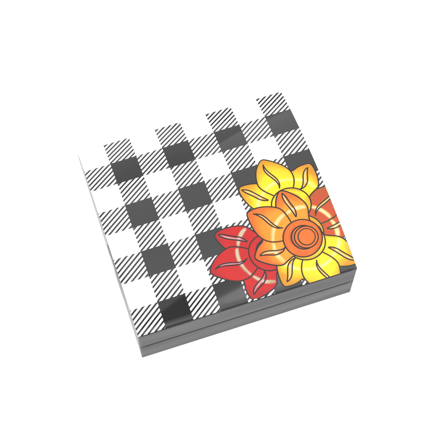 Custom Lego - Buffalo Plaid Flower Fall Designed pillow made using LEGO parts
