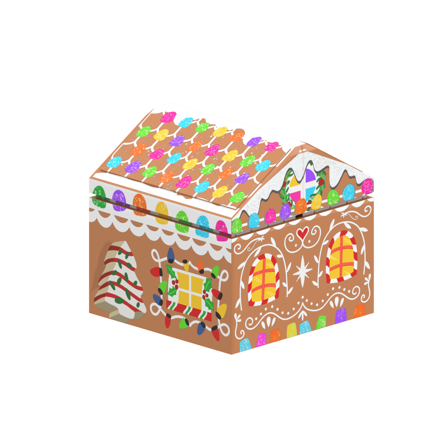 Gingerbread House - Christmas - Minifig Scale - Custom Printed  - Made Using LEGO® Parts