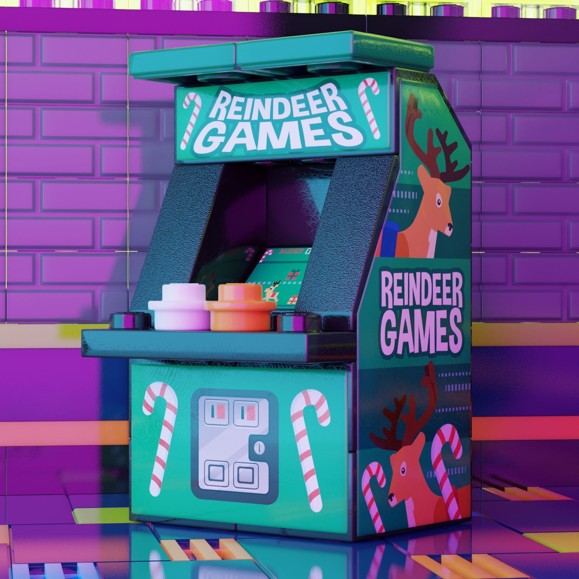 B3 Customs Reindeer Games Arcade Machine Toy Building Kit
