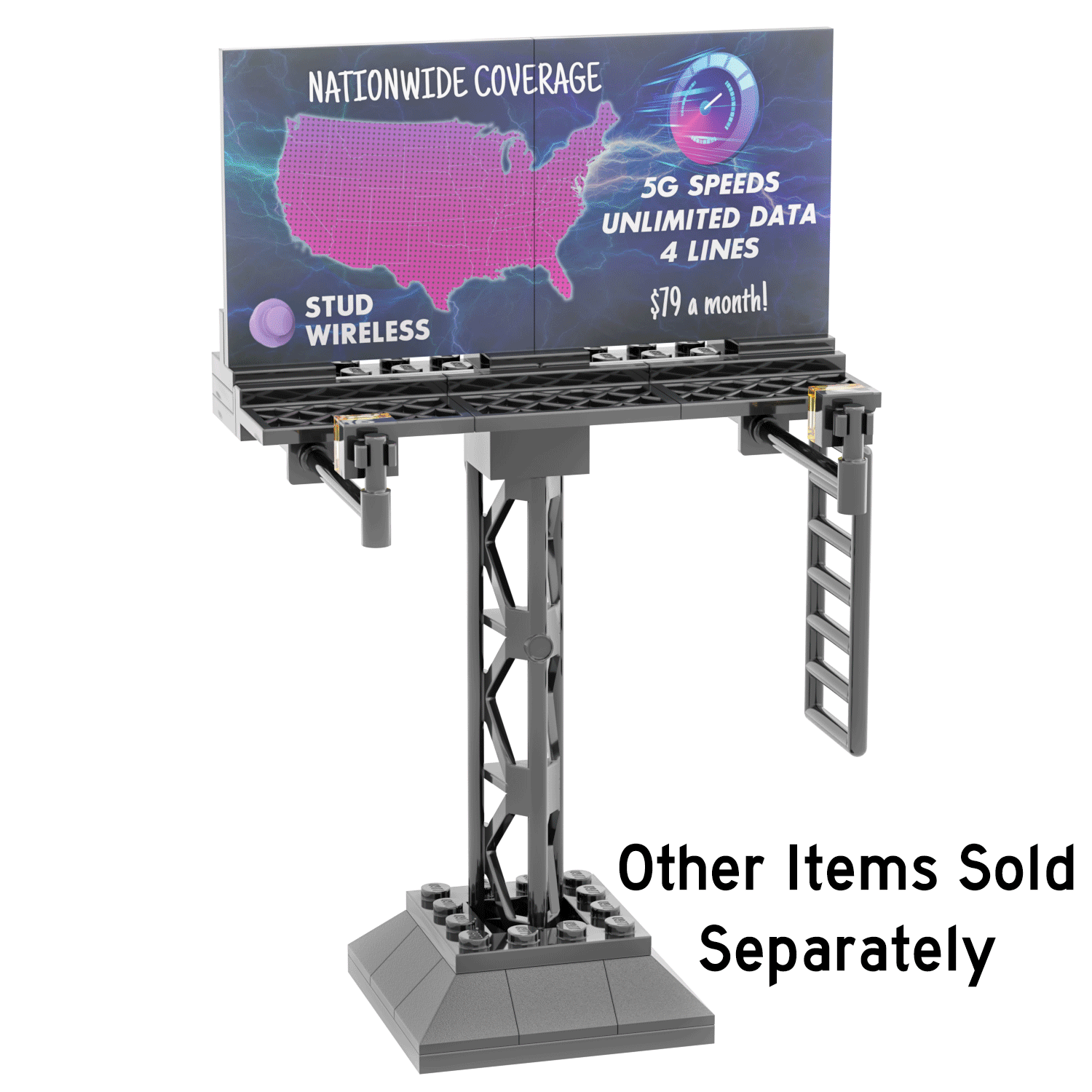 Billboard Support Stand - Custom Set - Made Using LEGO® Parts