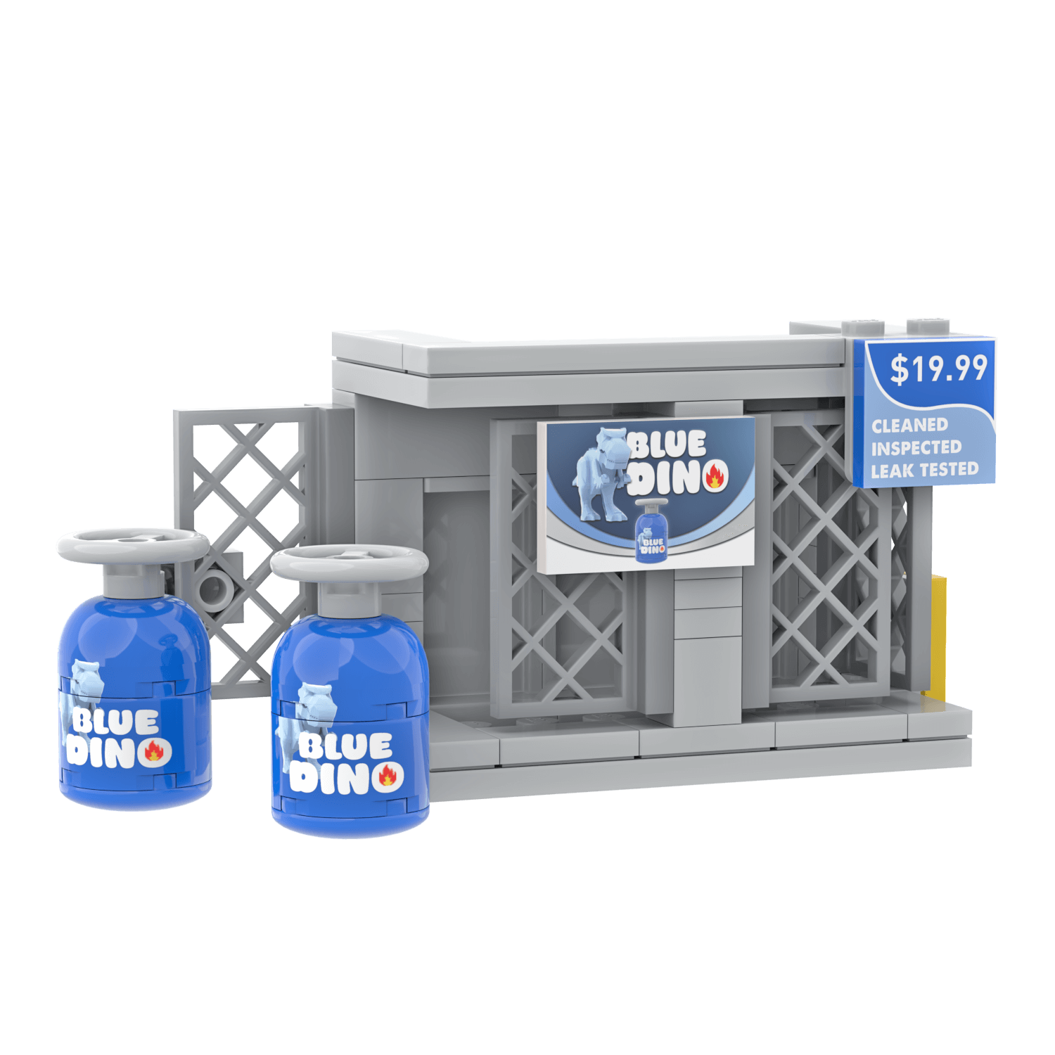 lego model of a gas cylinder with the cylinders outside custom lego set