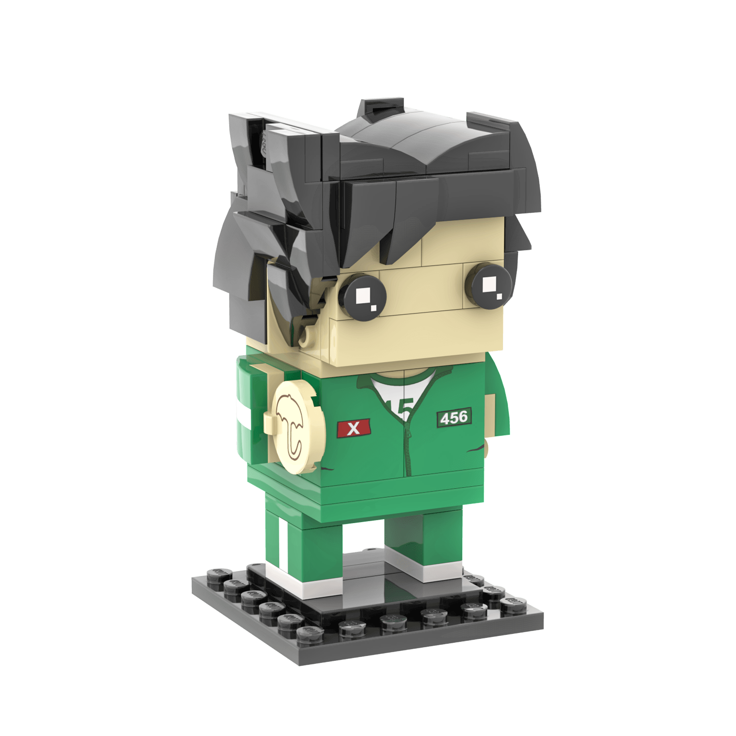Gi-hun (Player 456) Brick Head - Squid Game - Custom Set - Made with LEGO® Parts