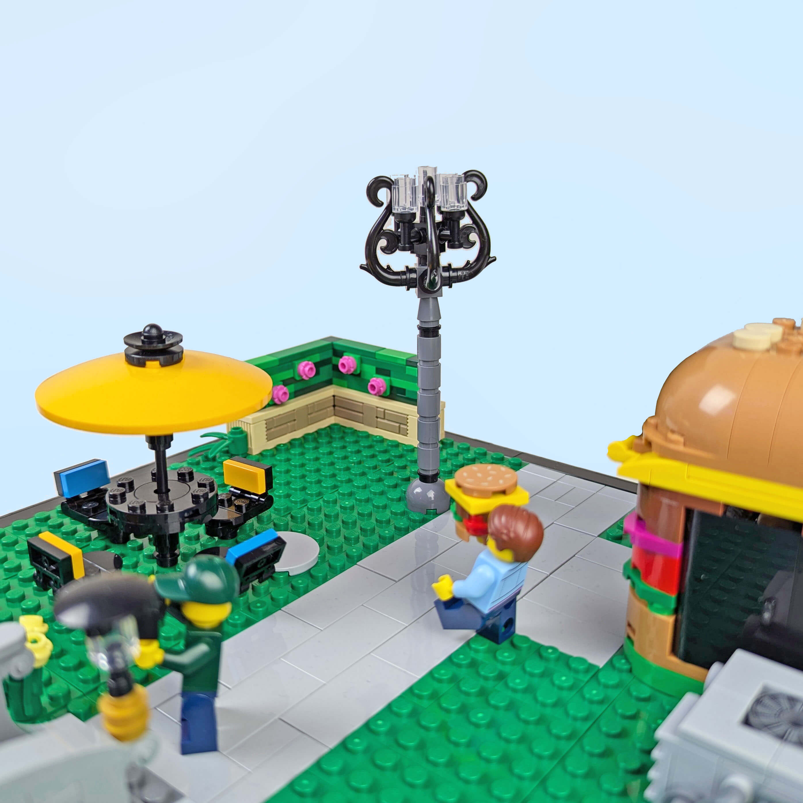 Gray & Black Spiral Lamppost - Building Set - Made Using LEGO® Parts
