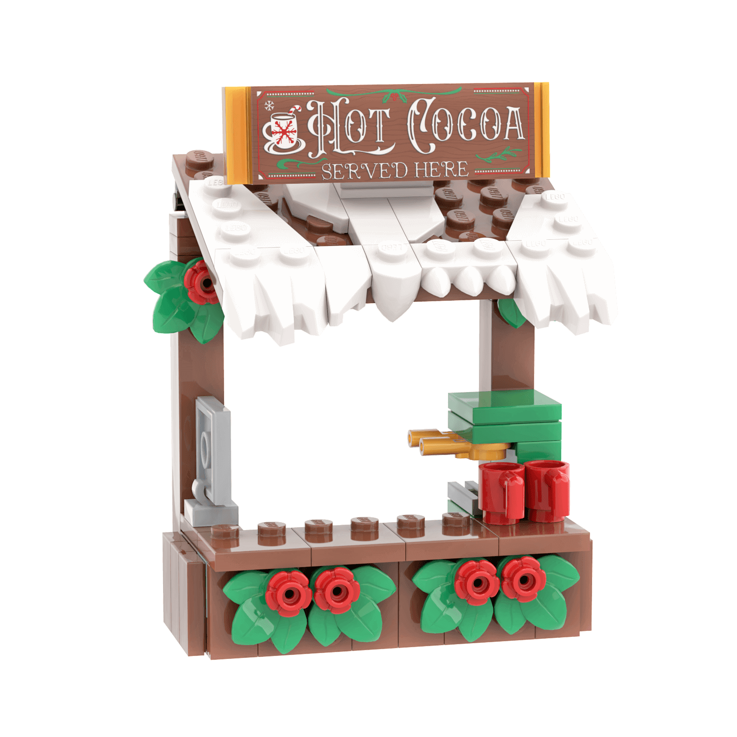 Hot Cocoa Stand - Christmas Winter Village - Custom Building Set - Mad