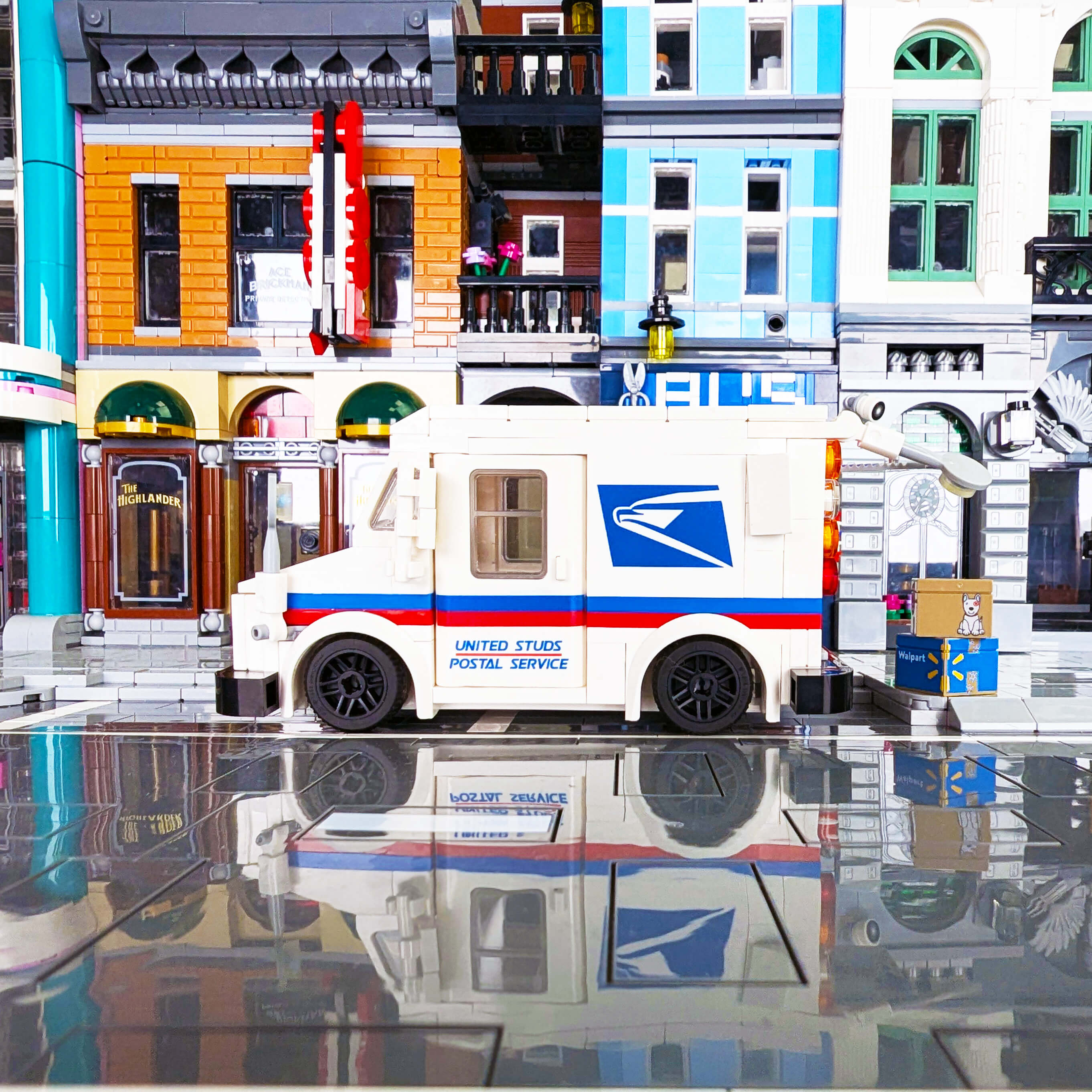 United Studs Postal Service Mail Delivery Truck - Custom Set - Made Using LEGO® Parts