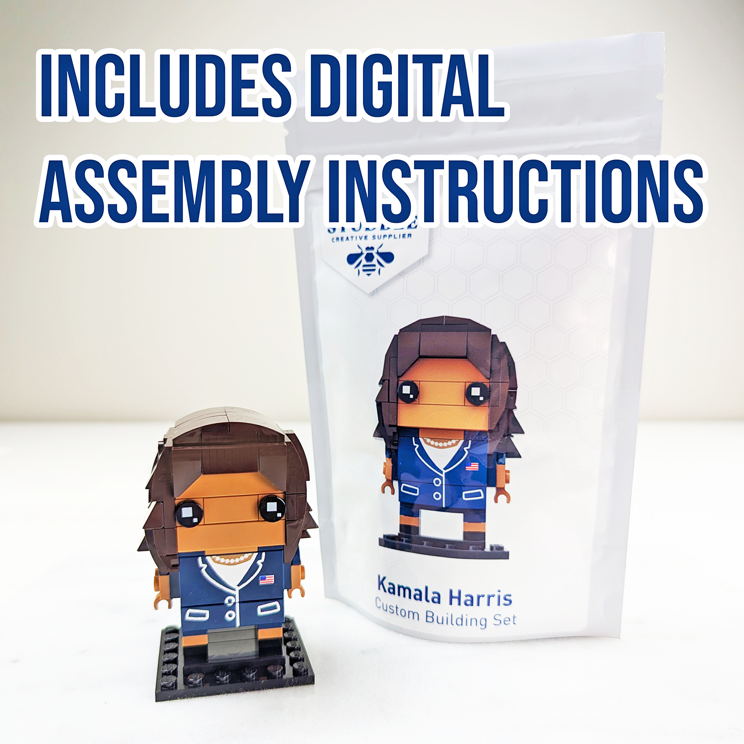 Kamala Harris Brick Head - Custom Set - Made Using LEGO® Parts