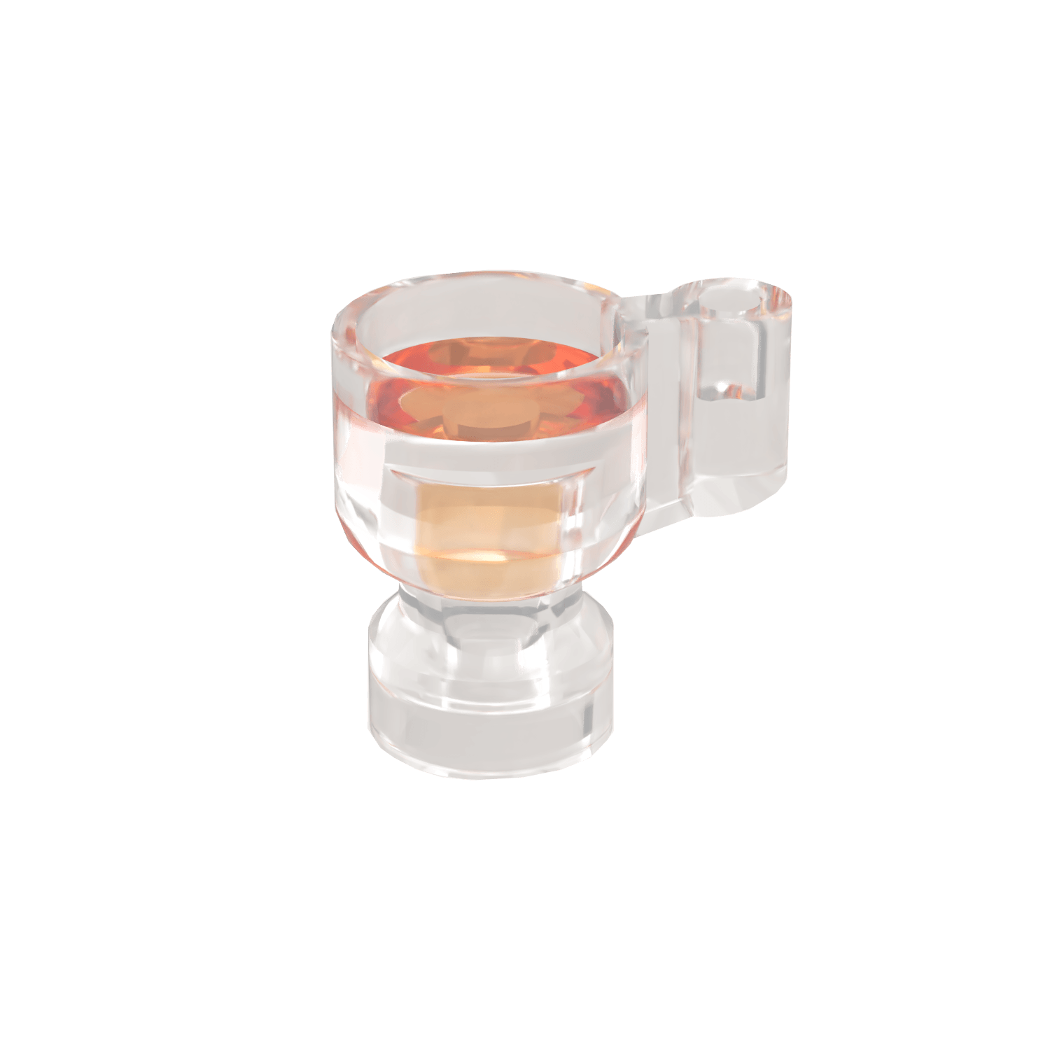 LEGO trans-clear drink trans-orange beer looking drink on a white background
