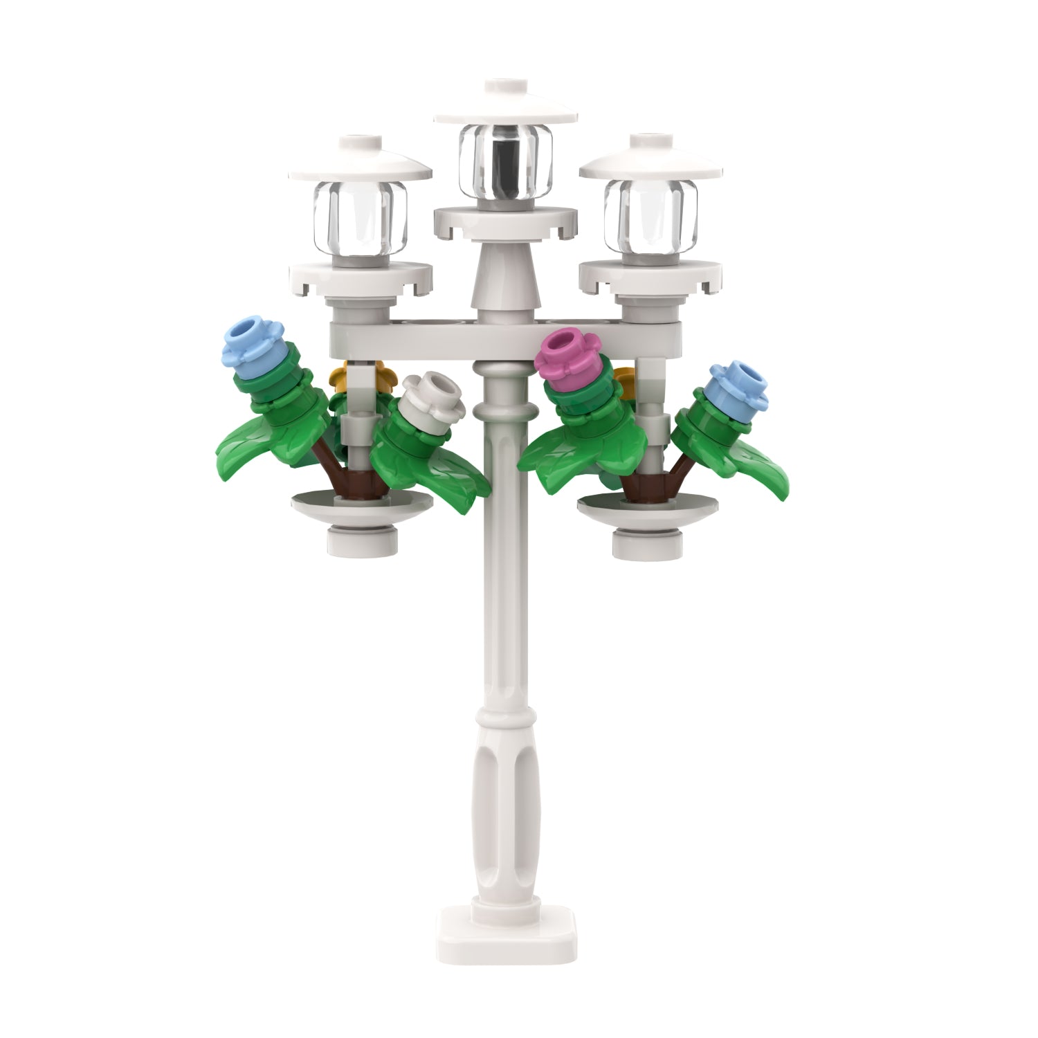 White City Lamppost with Two Hanging Flower Baskets Build Kit - StudBee