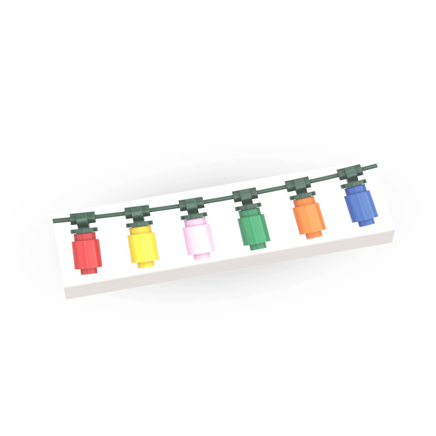 Christmas String Lights 'White' 10-Pack - Xmas Decor - Custom Printed - Made Using LEGO® Parts