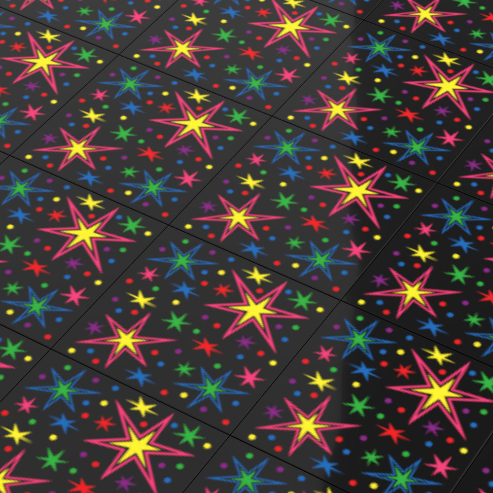 80's Arcade Carpet (Bursts) - Custom Printed 6x6 Tile for LEGO MOCs