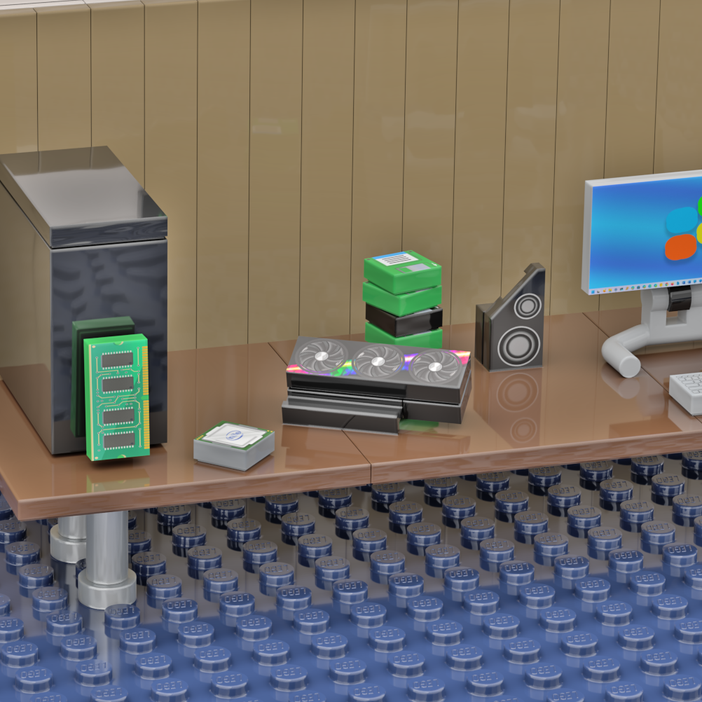 Computer Memory RAM - Custom Printed 1x2 Tile - Made Using LEGO® Parts