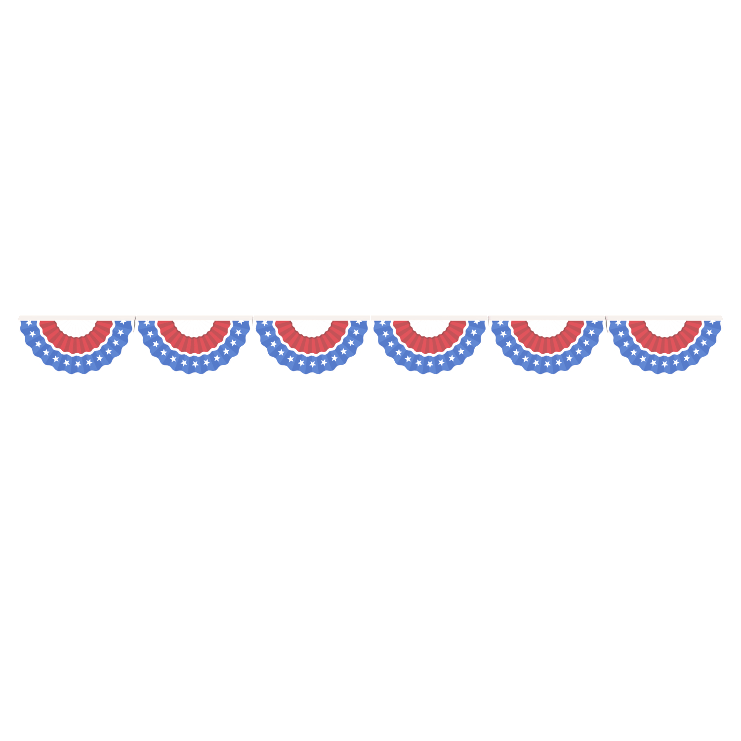 LEGO red white and blue bunting tiles displayed in a line.