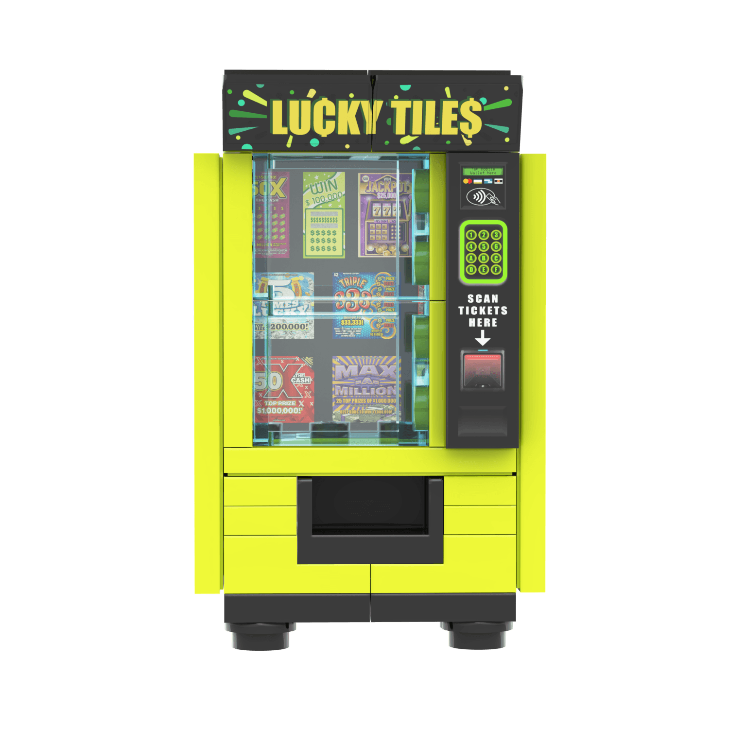 Lucky Tiles - Scratch Card Vending Machine - Custom Building Set - Made Using LEGO® Parts