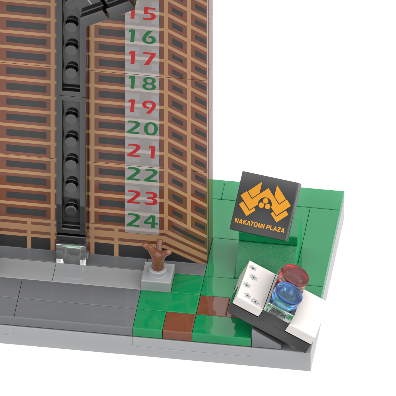 Die Hard Advent Calendar - It's Not Christmas Until Hans Gruber Falls - Nakatomi Plaza - Custom Printed Building Set Made Using LEGO® Parts