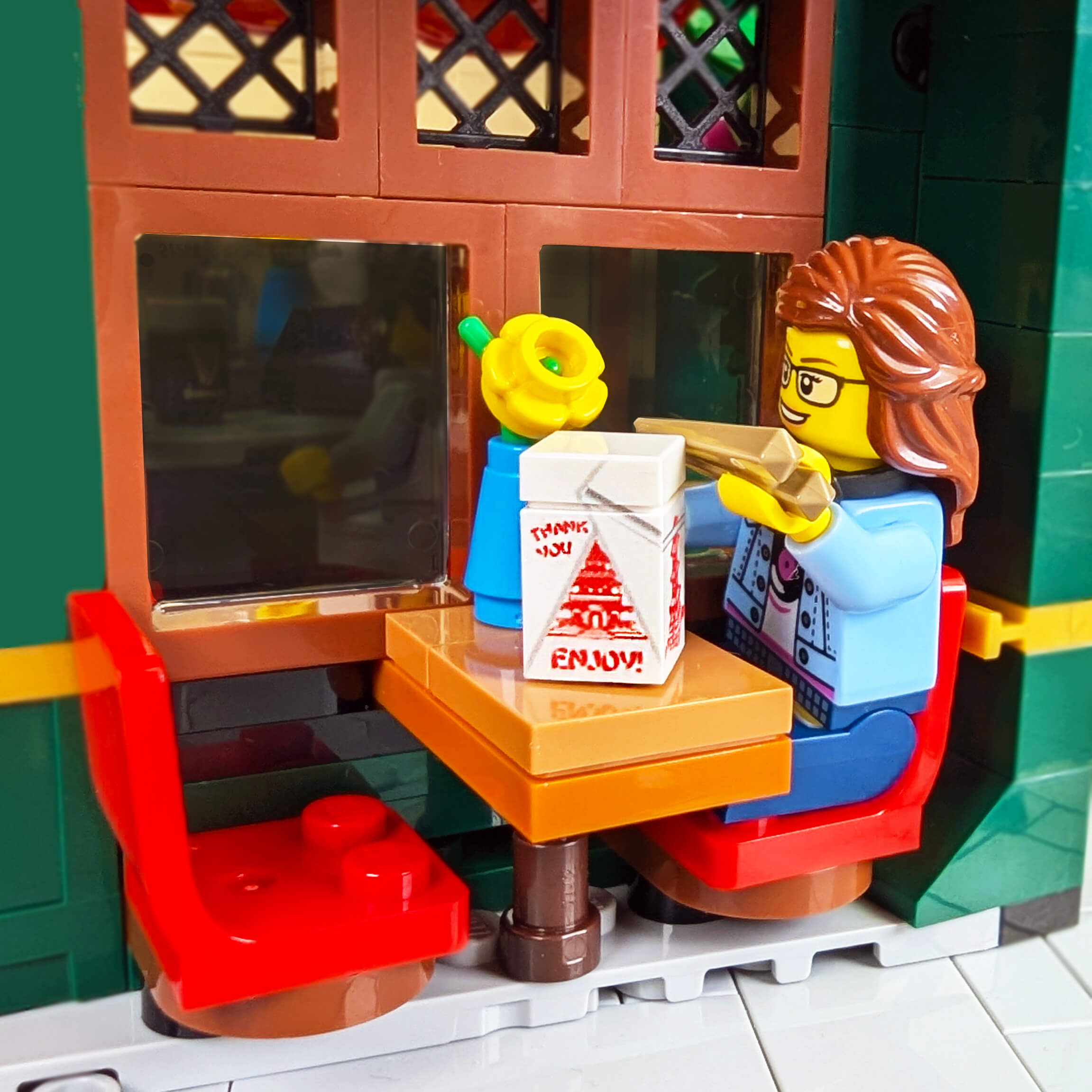 Chinese Takeout Container with Chopsticks - Custom Printed - Made Using LEGO® Parts