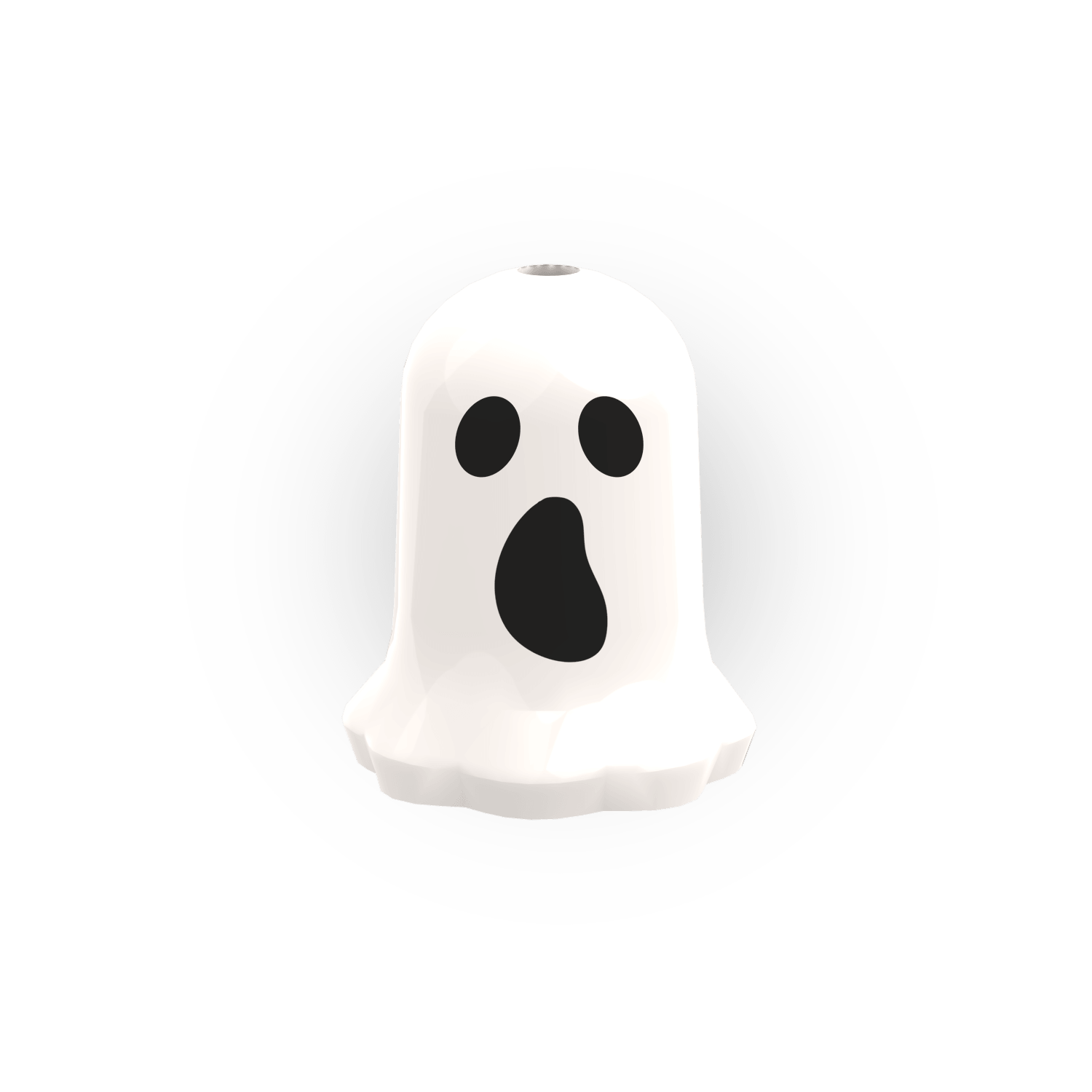 White LEGO ghost printed with spooky black features