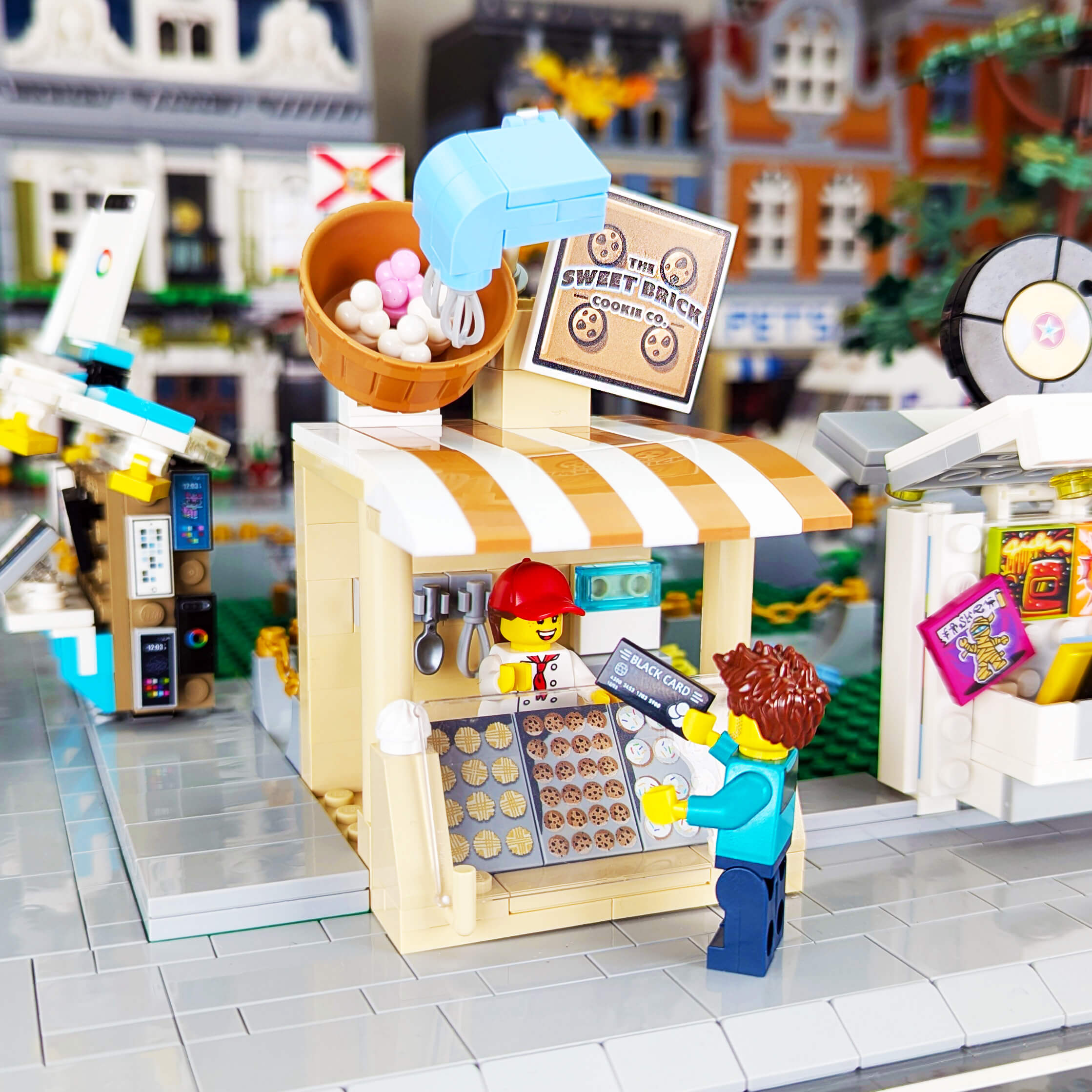 Cookie Stand  - Market Stall - Minifig Scale Custom Set - Made with LEGO® Parts