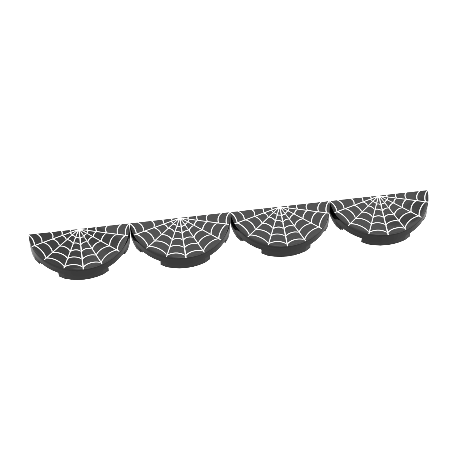Set of custom printed Halloween spider web bunting printed on black Lego tiles