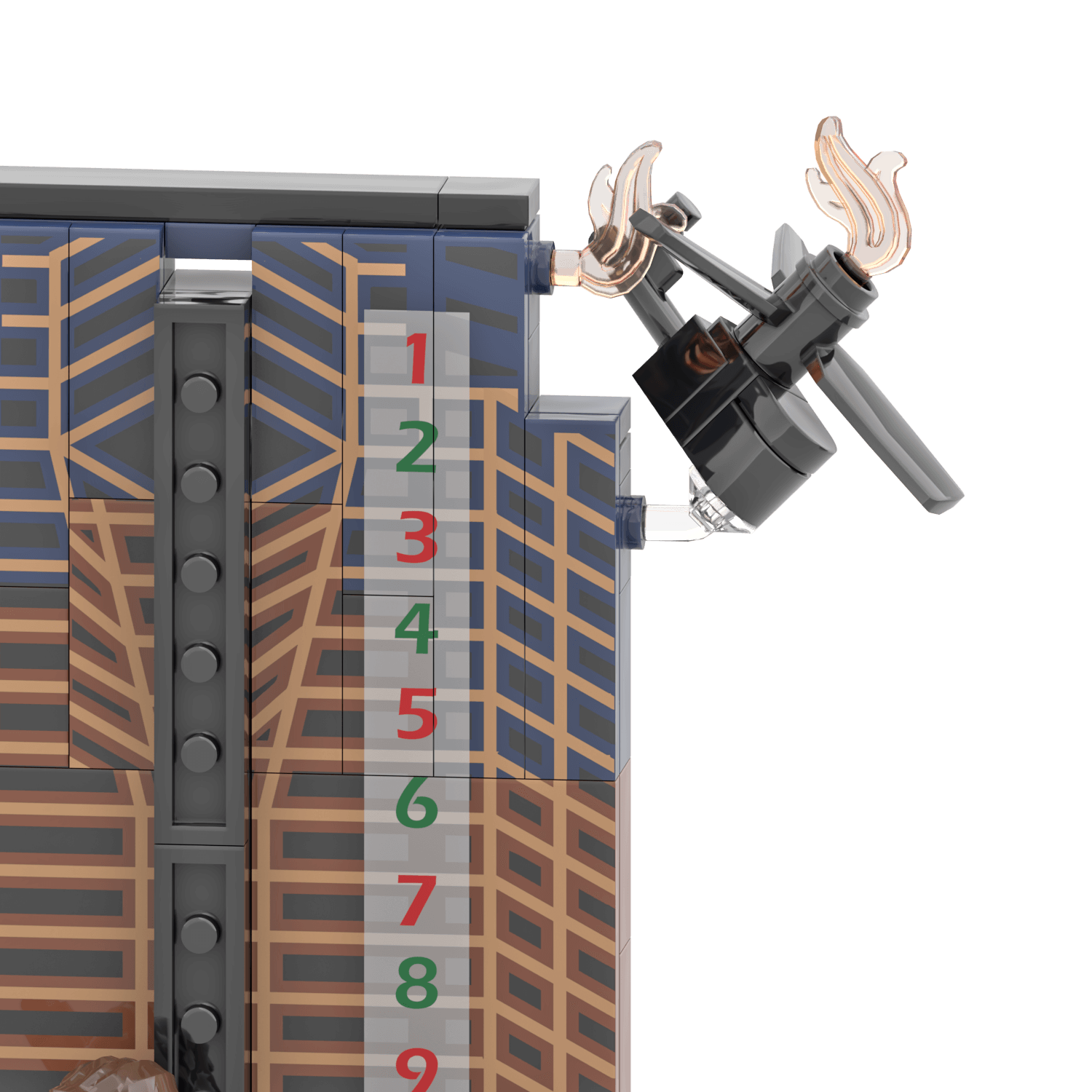 Helicopter on fire falling from the Nakatomi Building Lego advent calendar