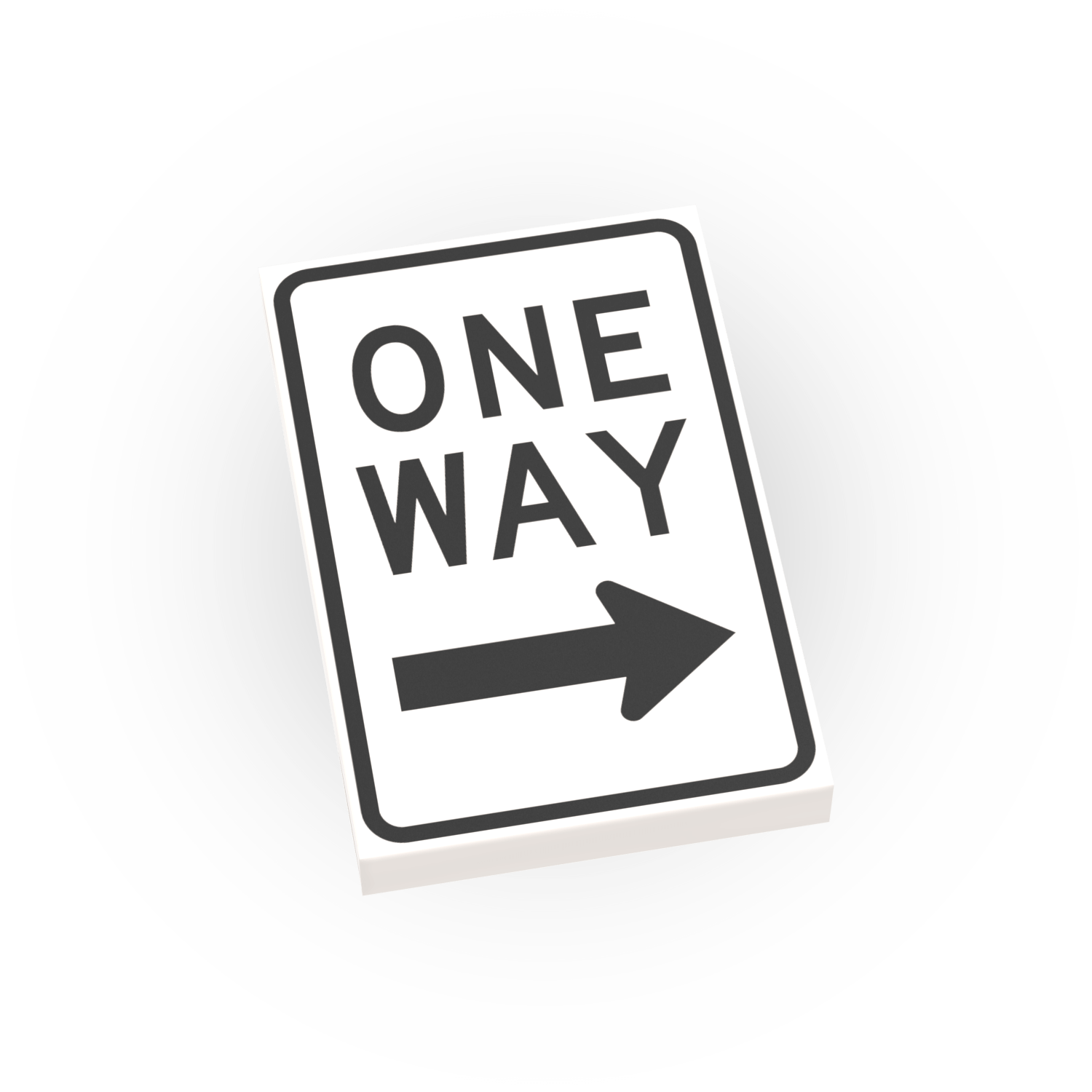 One Way - Right Only Street Sign - Custom Printed 2x3 Tile - Made Using LEGO® Parts