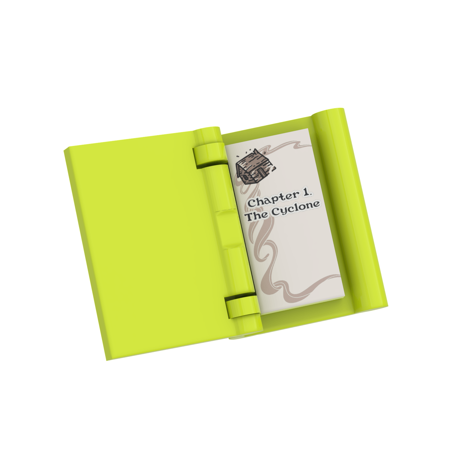 Open Wizard of oz Lego Book custom created and printed in Lime showing the first page in the book on a white background