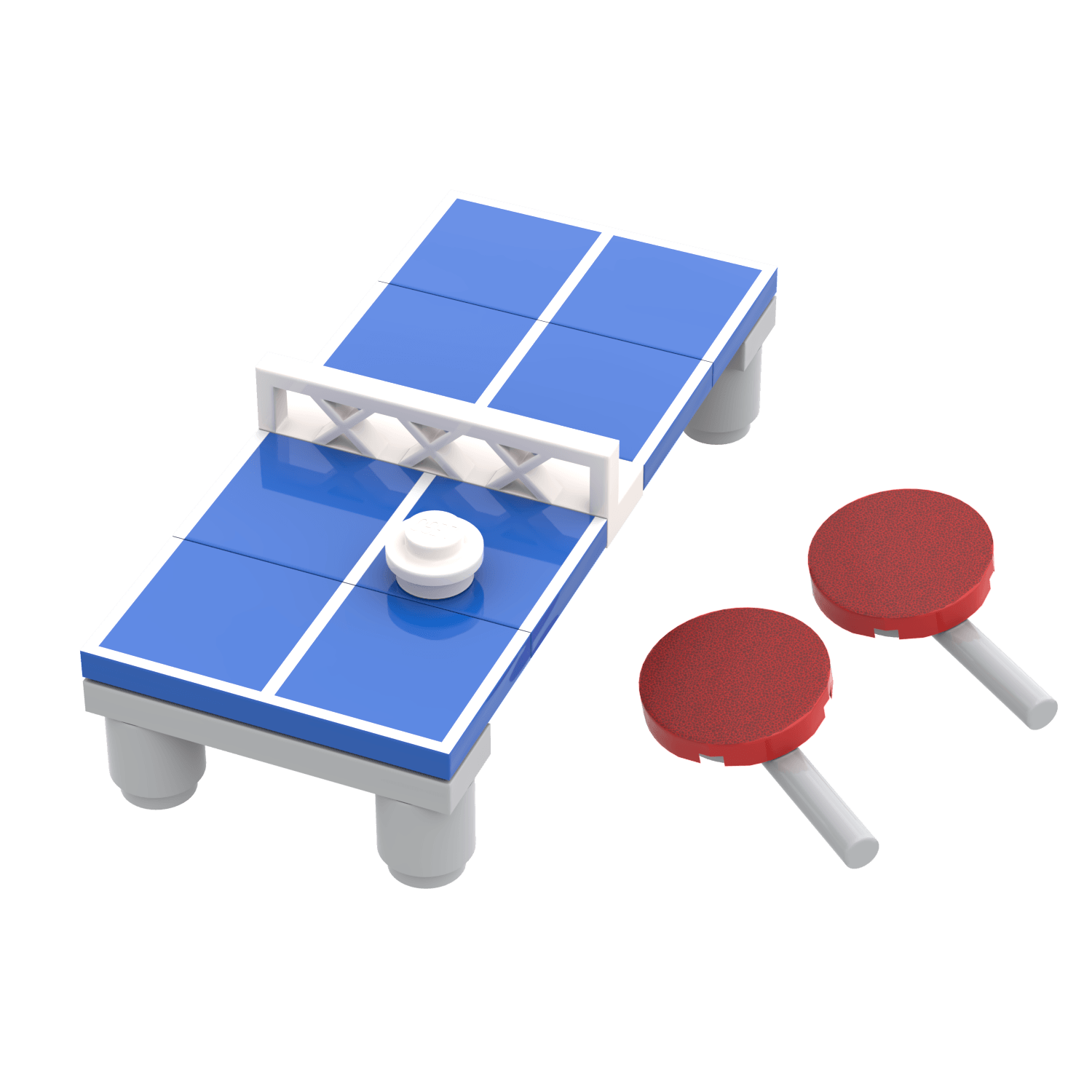 Ping Pong Table - Table Tennis - Custom Printed Minifig Scale - Made using LEGO® parts