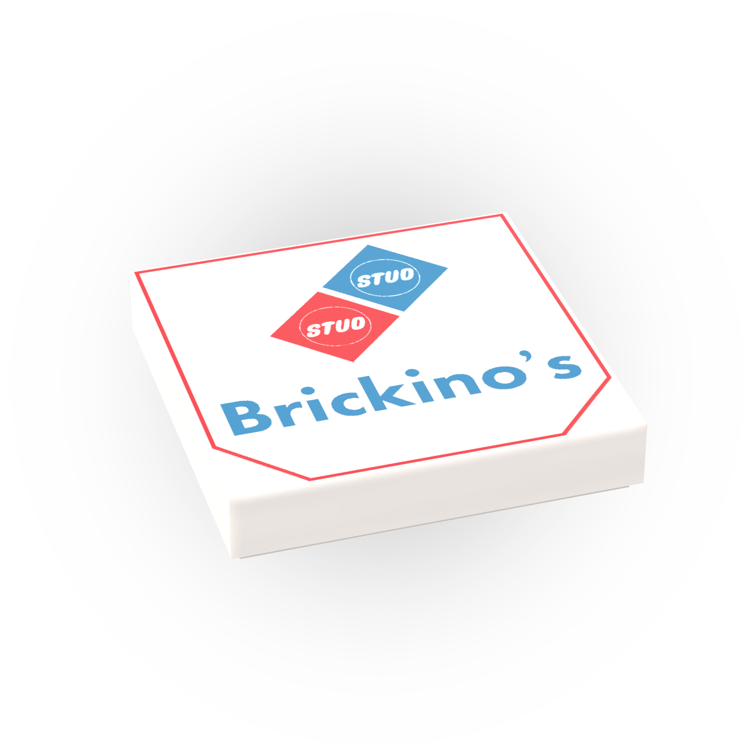 Box of Brickino's with 'Stud' branding on a white background