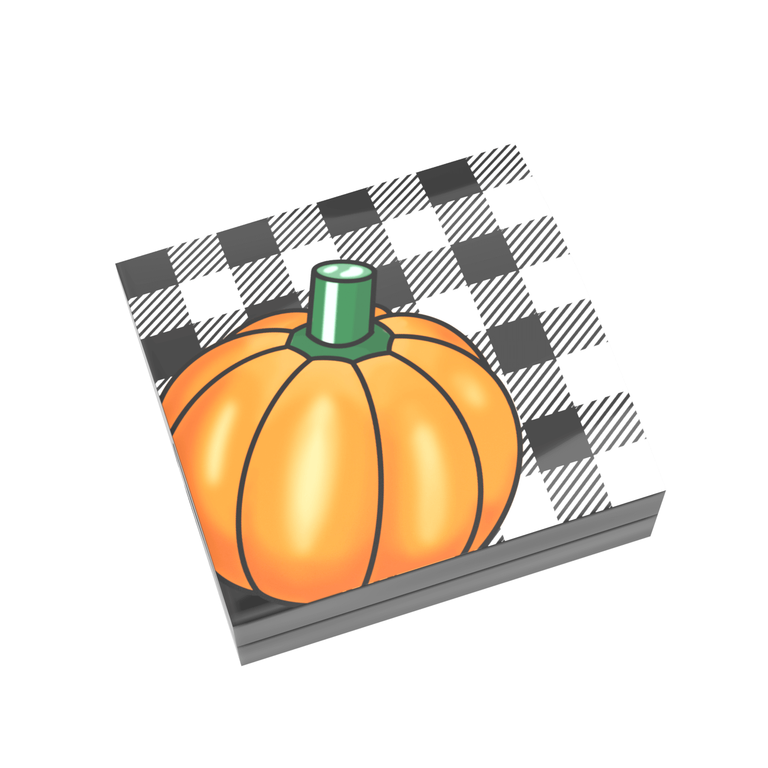 Fall plaid and pumpkin designed custom lego moc of a pillow