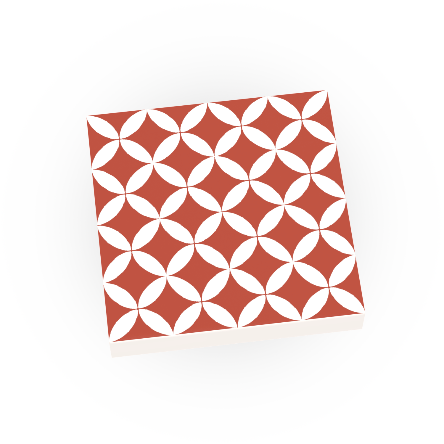 Red & White Spanish Tile for Floor & Wall - Custom Printed (20 Pack) - Made with LEGO®