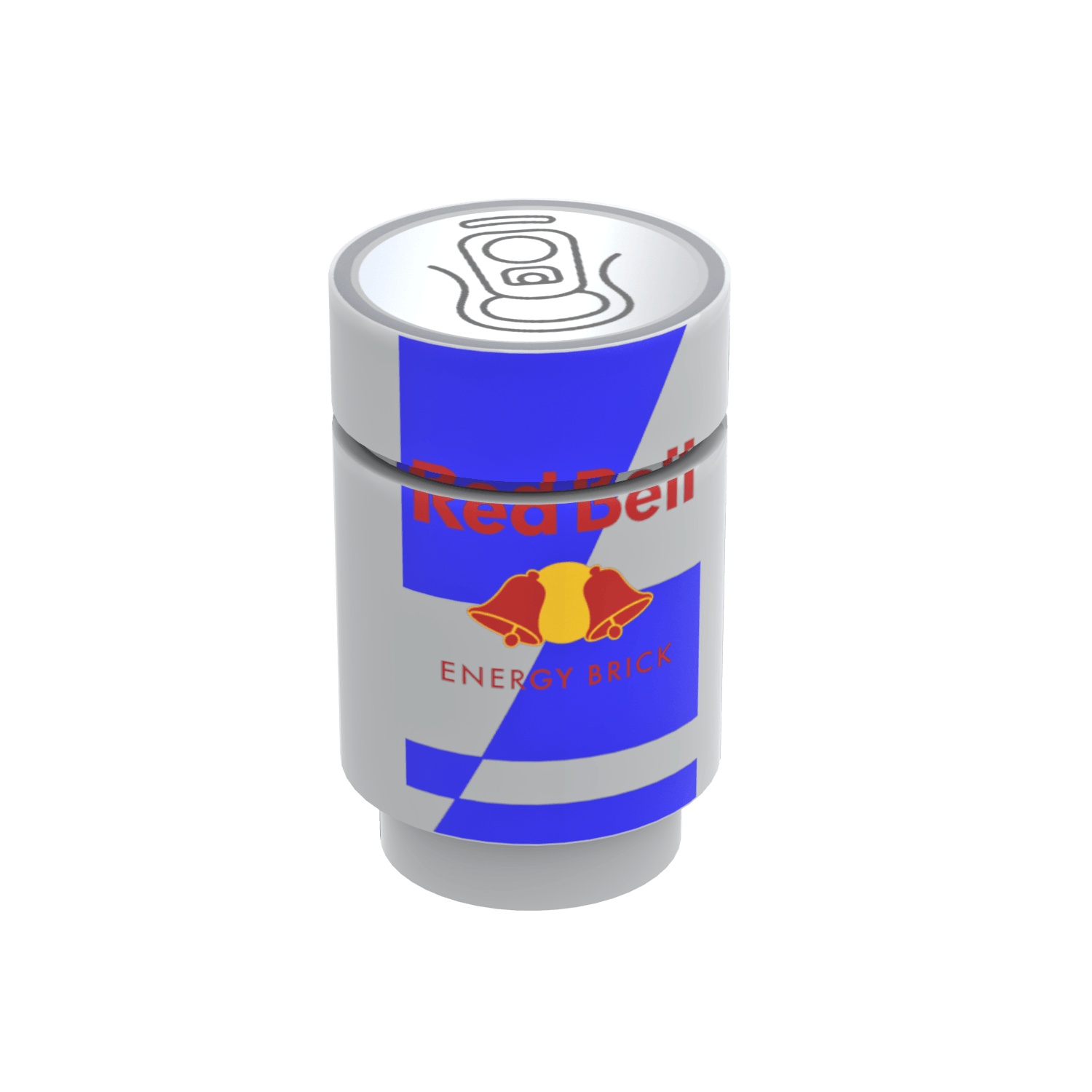 Red Ball custom printed LEGO drink, grey brick and tile on a white background
