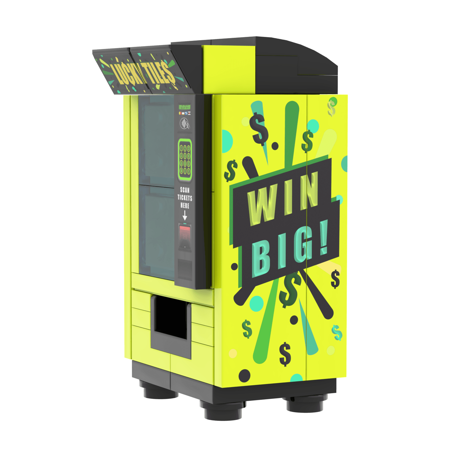 Lucky Tiles - Scratch Card Vending Machine - Custom Building Set - Made Using LEGO® Parts
