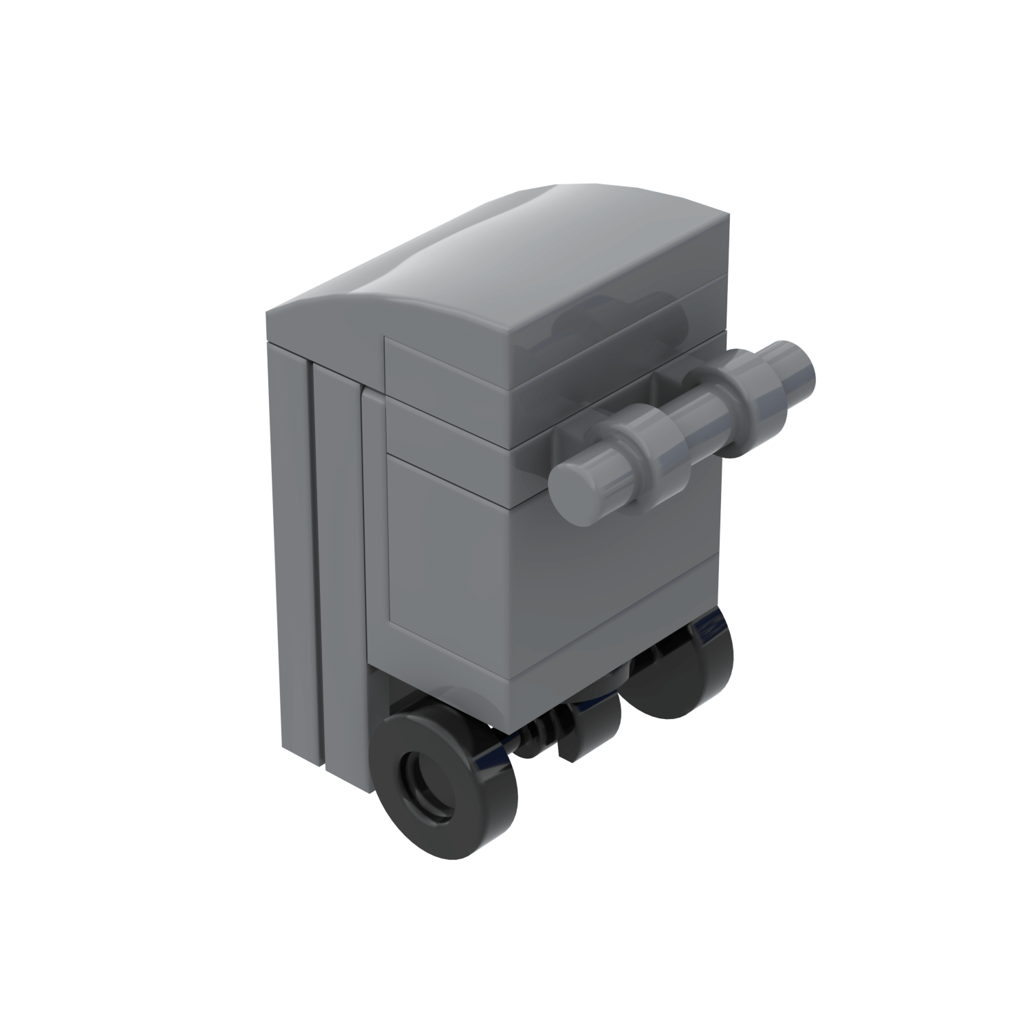 grey trash can made from lego parts