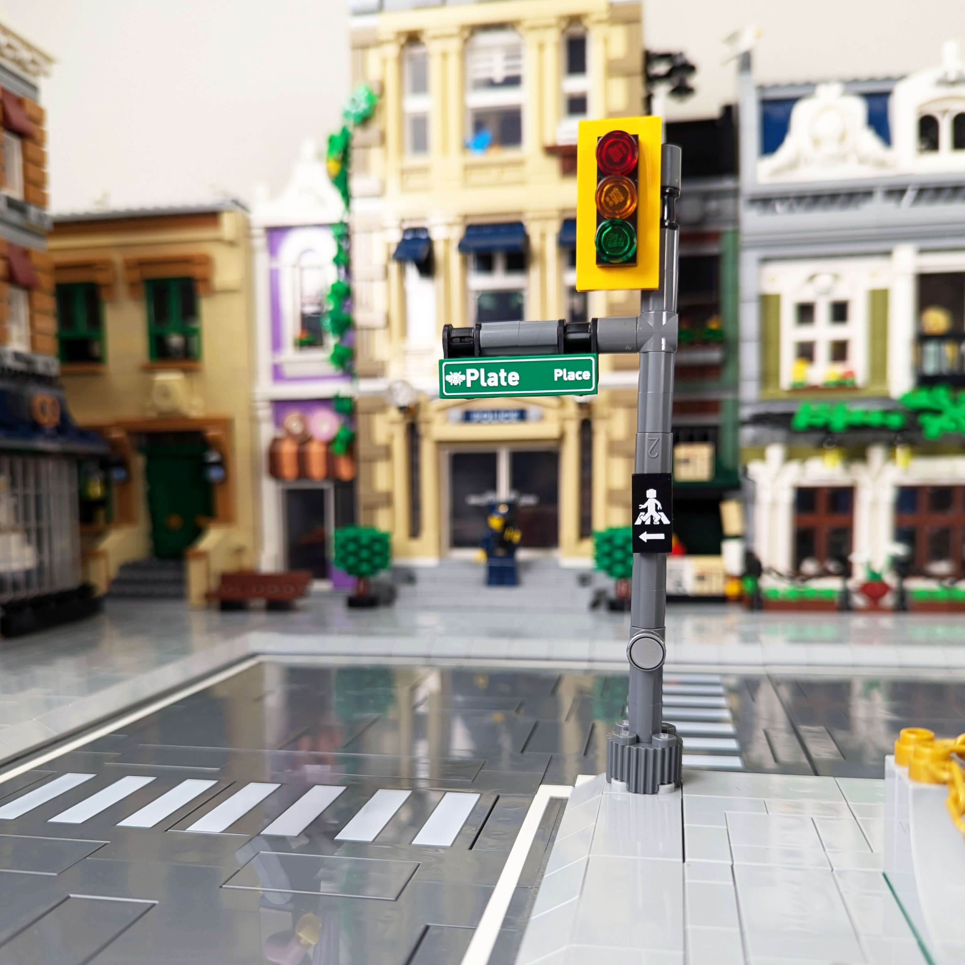 Single Traffic Light Custom Printed Building Set - Made Using LEGO® Parts