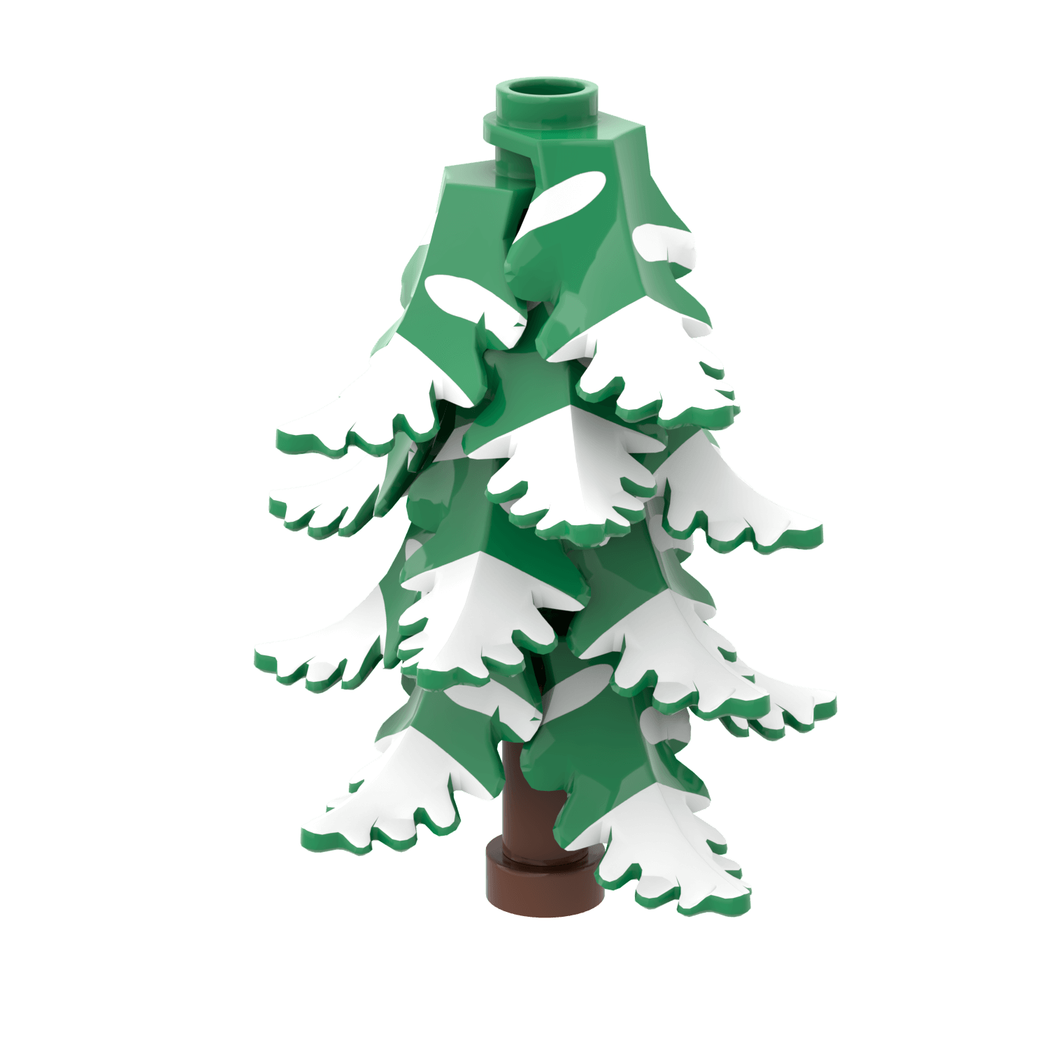 lego christmas tree with green and white printed snow on a black background