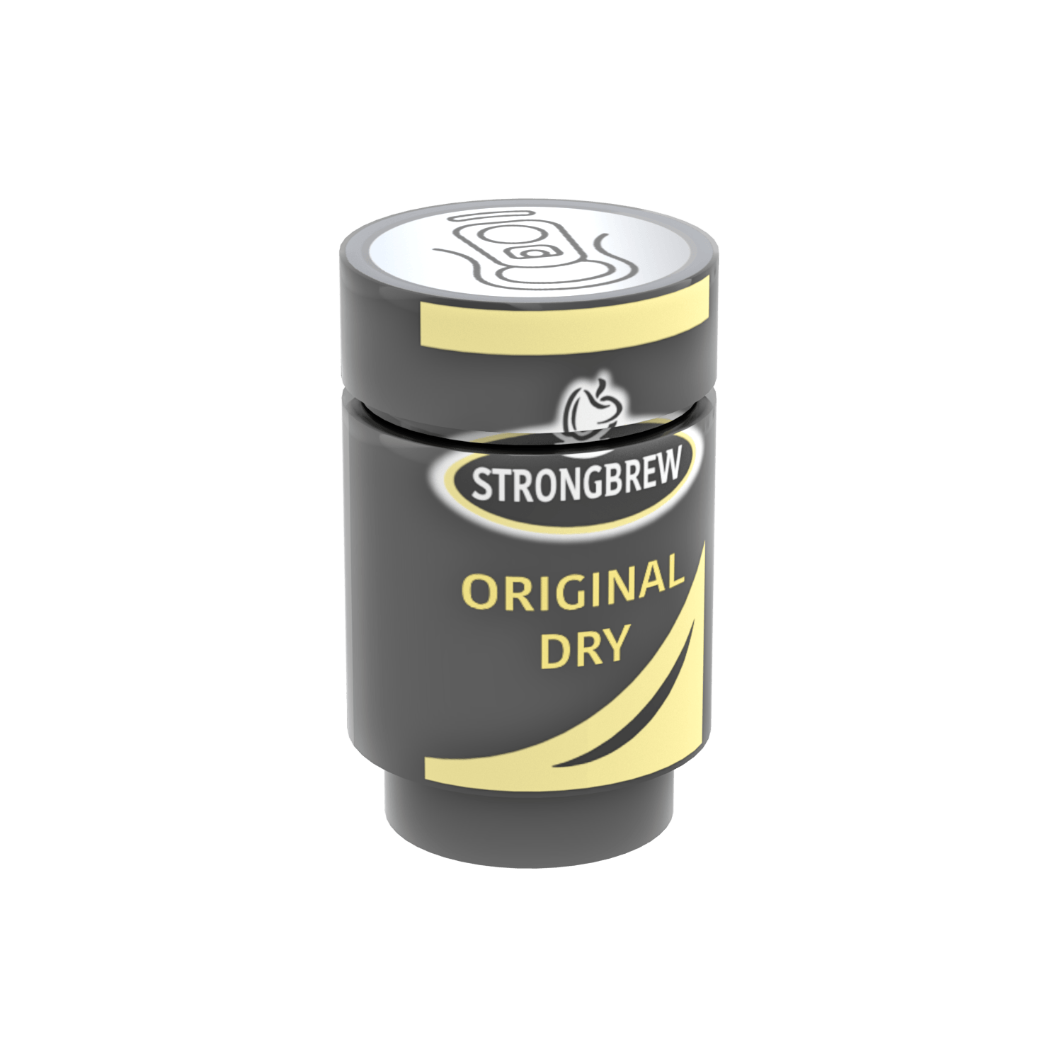 Strongbrew Hard Cider Can in LEGO custom printed on a white background