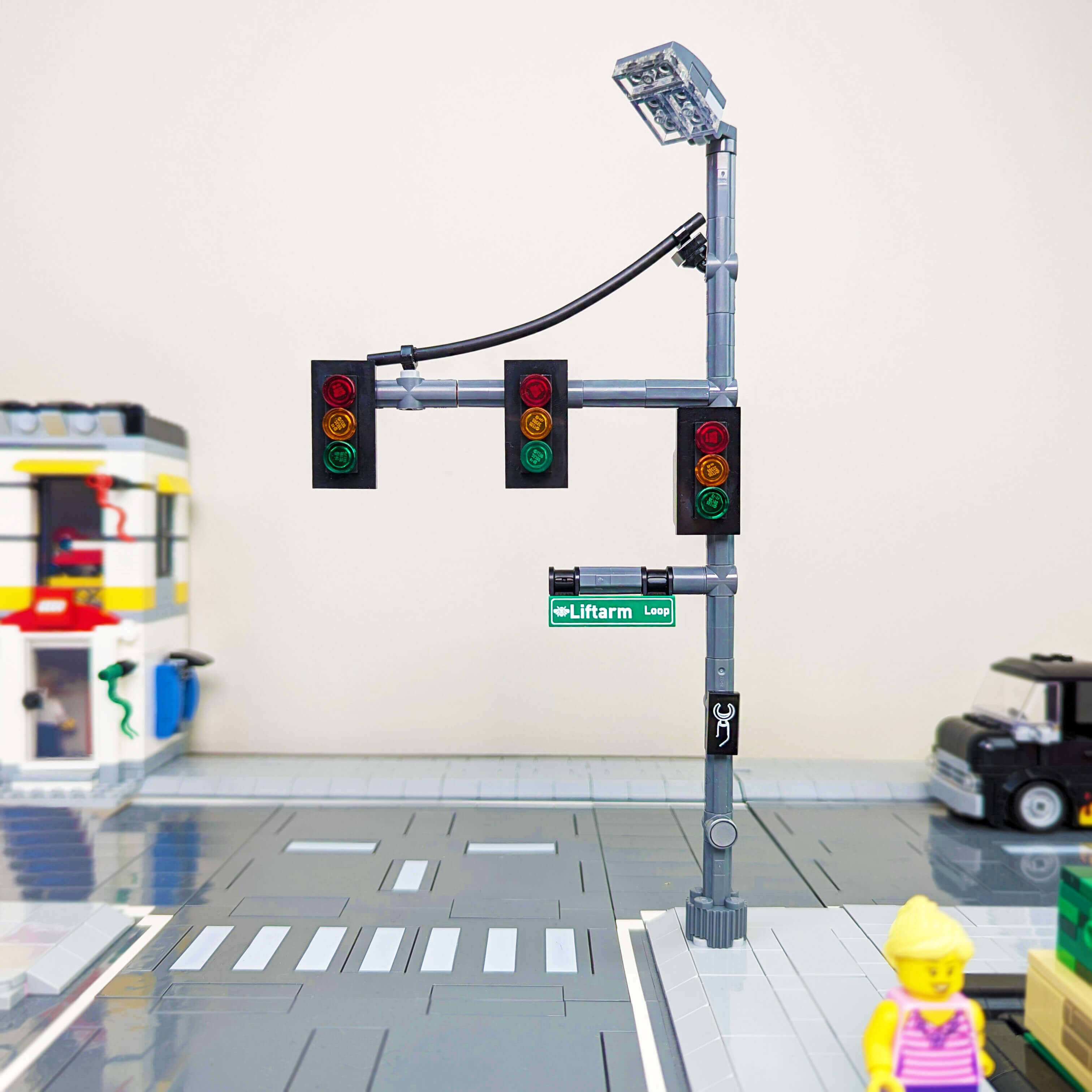 Triple Traffic Lights Custom Printed Building Set - Made Using LEGO® Parts