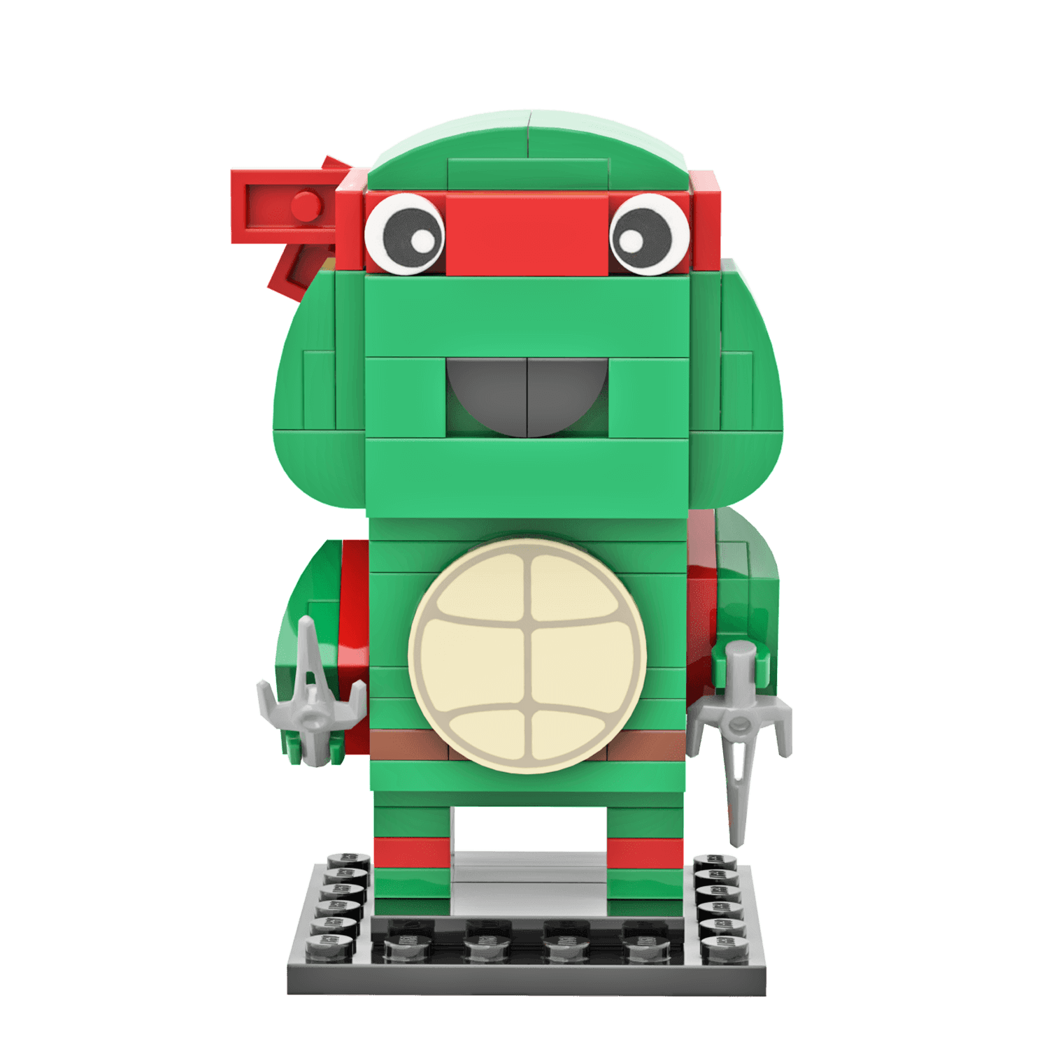 Red Turtle Brick Head - Custom Building Set - Made Using LEGO® Parts
