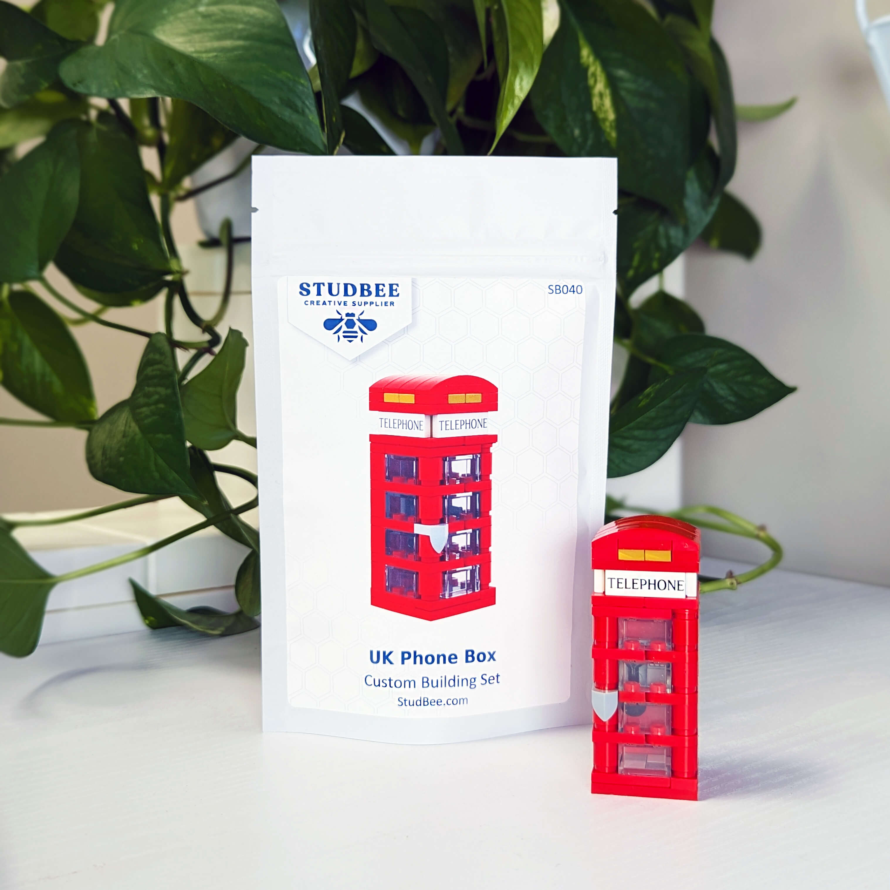 UK Phone Box Set - Brick Building Set - Made Using LEGO® Parts