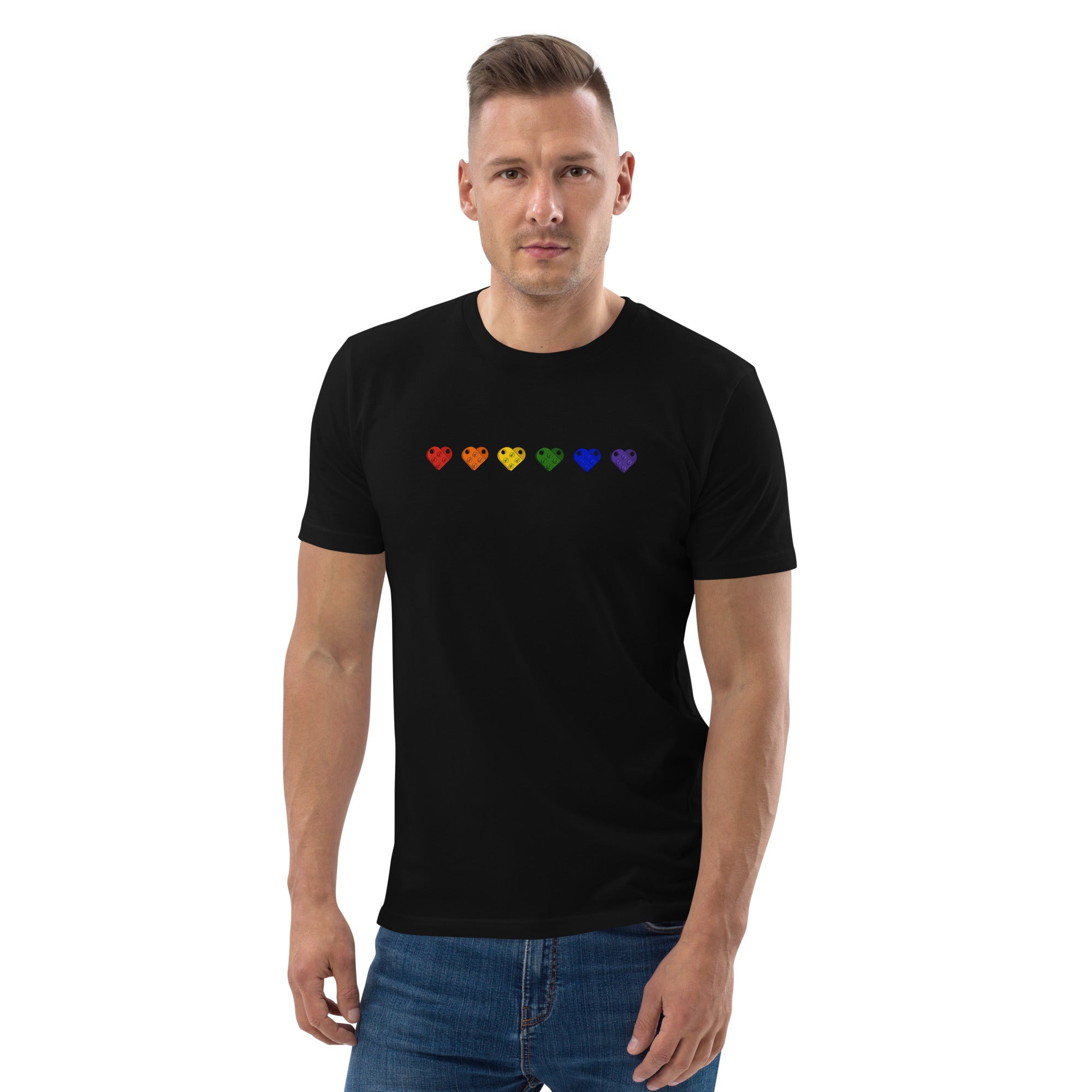 Brick Heart Shirt | Rainbow Brick Shirt | Rainbow Hearts | Unisex Lego Shirt - StudBee
