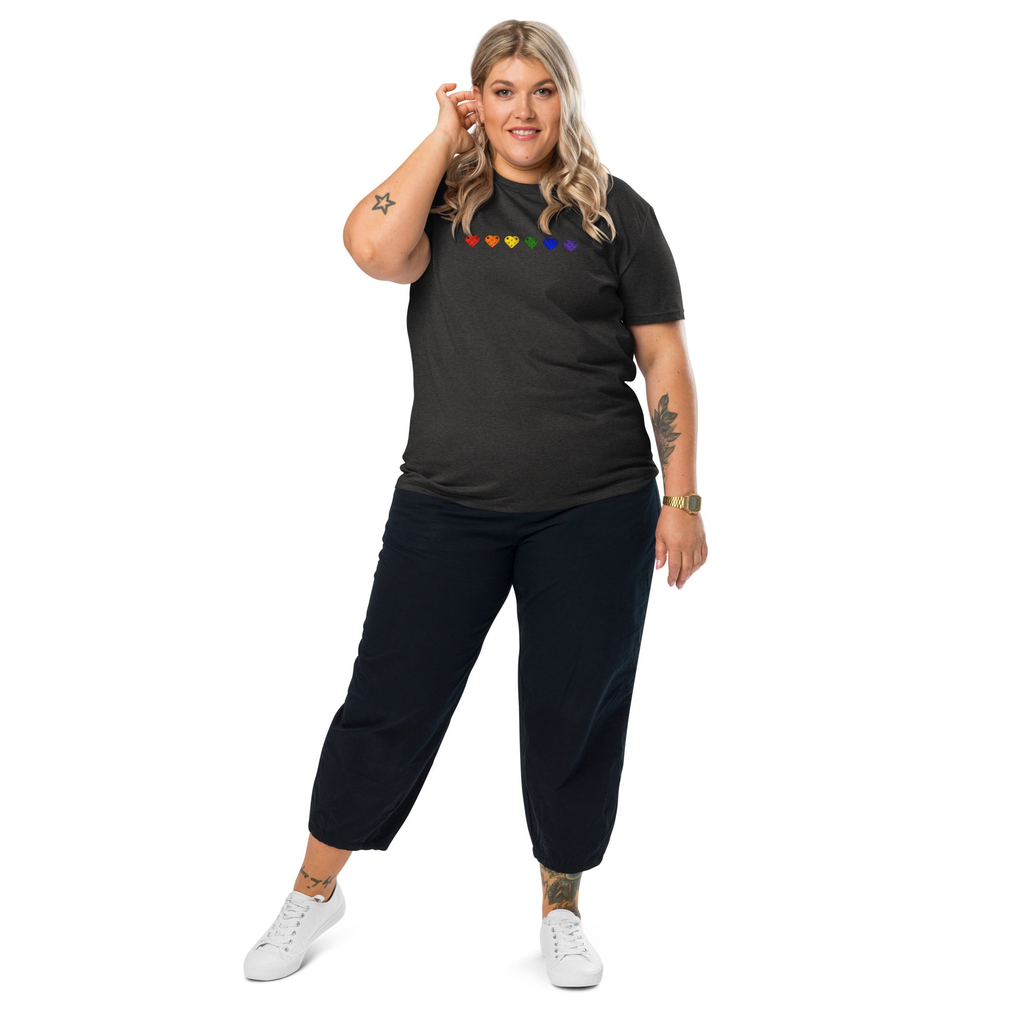 Brick Heart Shirt | Rainbow Brick Shirt | Rainbow Hearts | Unisex Lego Shirt - StudBee
