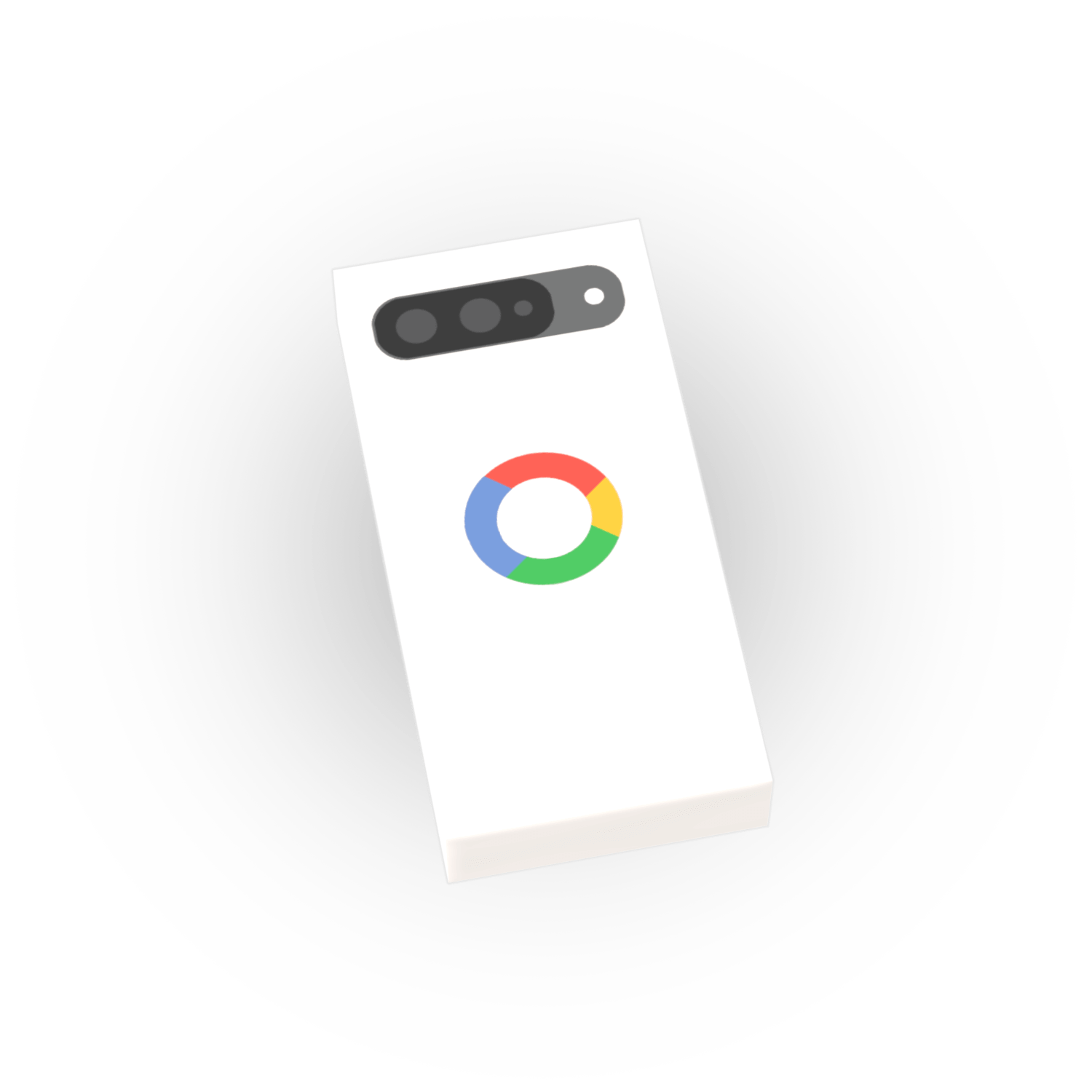Smartphone with a colorful logo on a white background