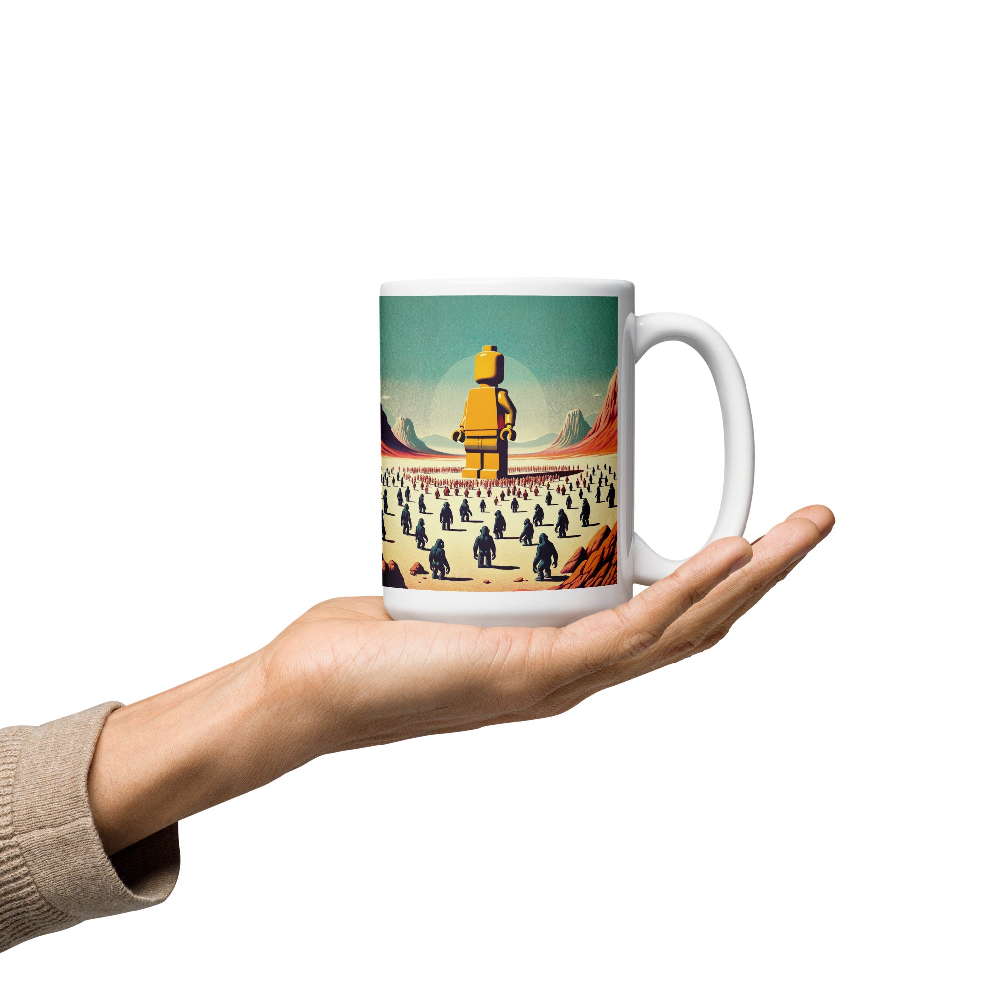 Brick Figure Monolith - Ceramic Coffee Mug 15 oz - StudBee