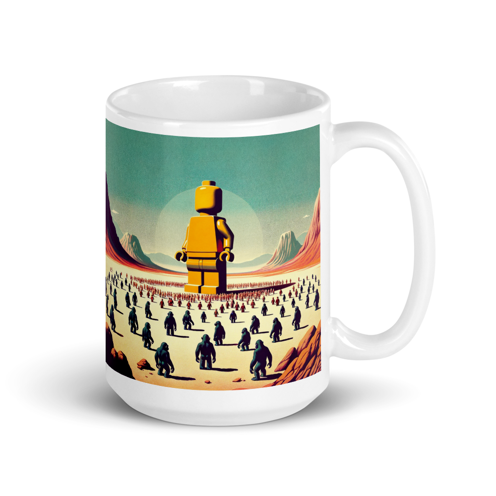 Brick Figure Monolith - Ceramic Coffee Mug 15 oz - StudBee