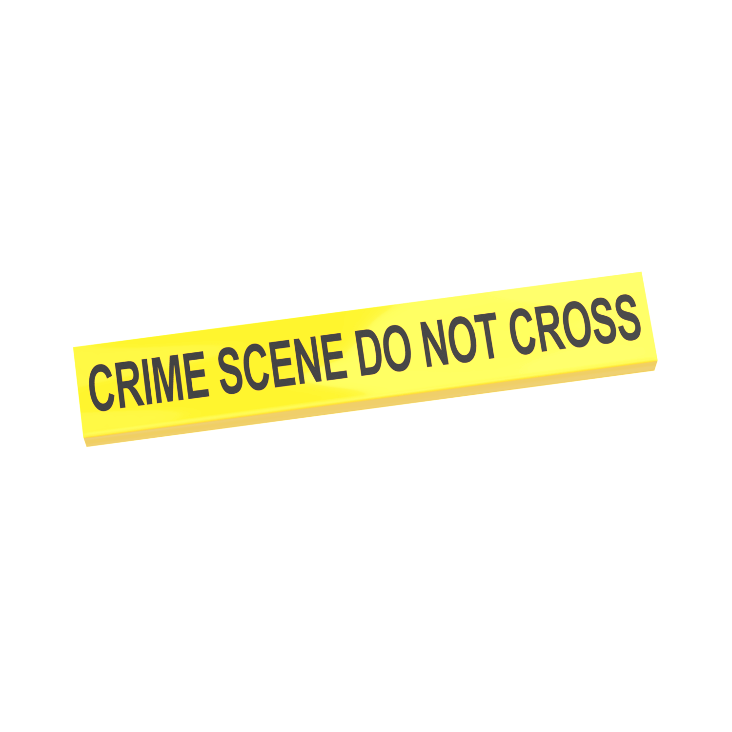 Yellow crime scene tape with 'CRIME SCENE DO NOT CROSS' printed on a yellow LEGO tile.