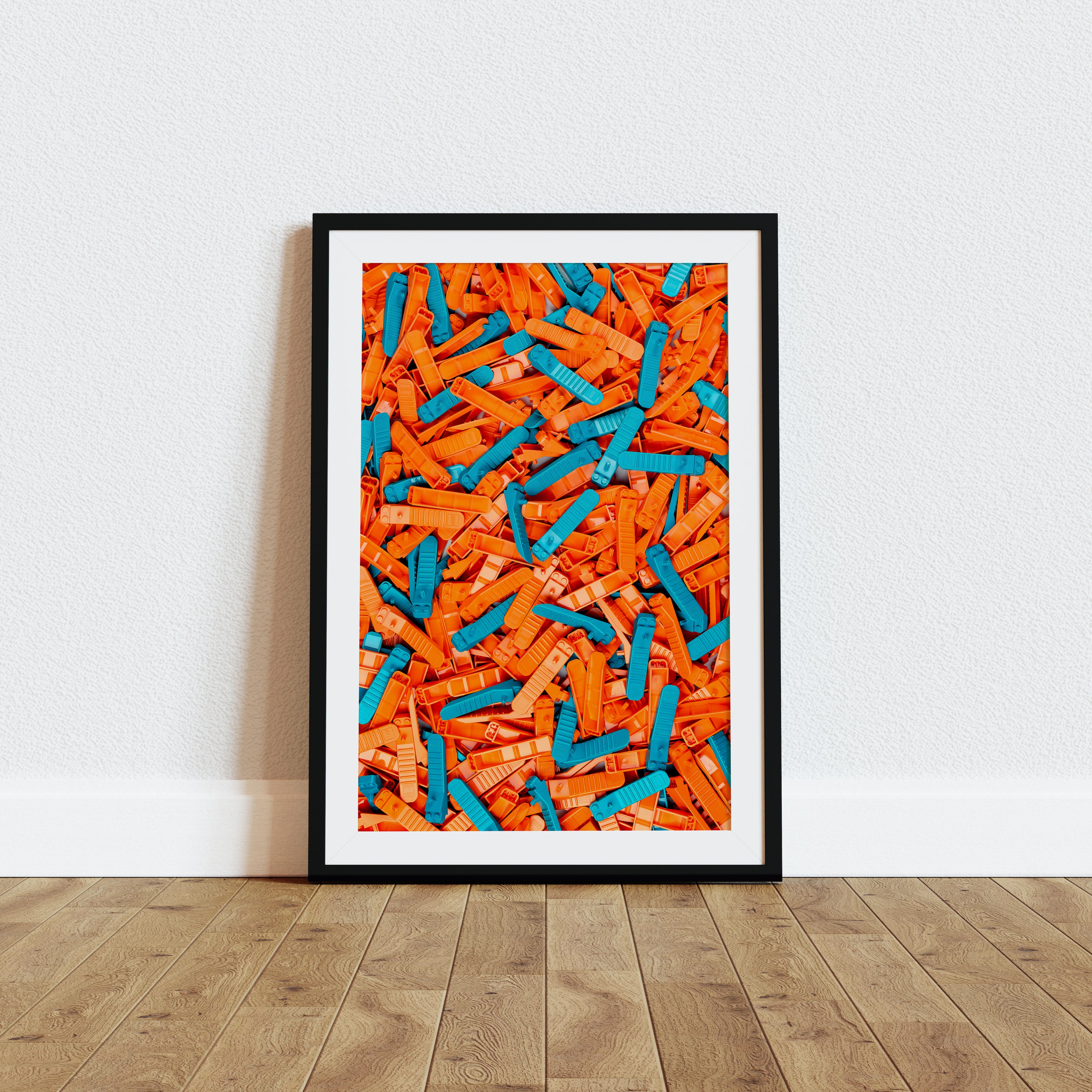 StudBee - Lego Brick Separator Wall Art Print — Turquoise & Orange - StudBee