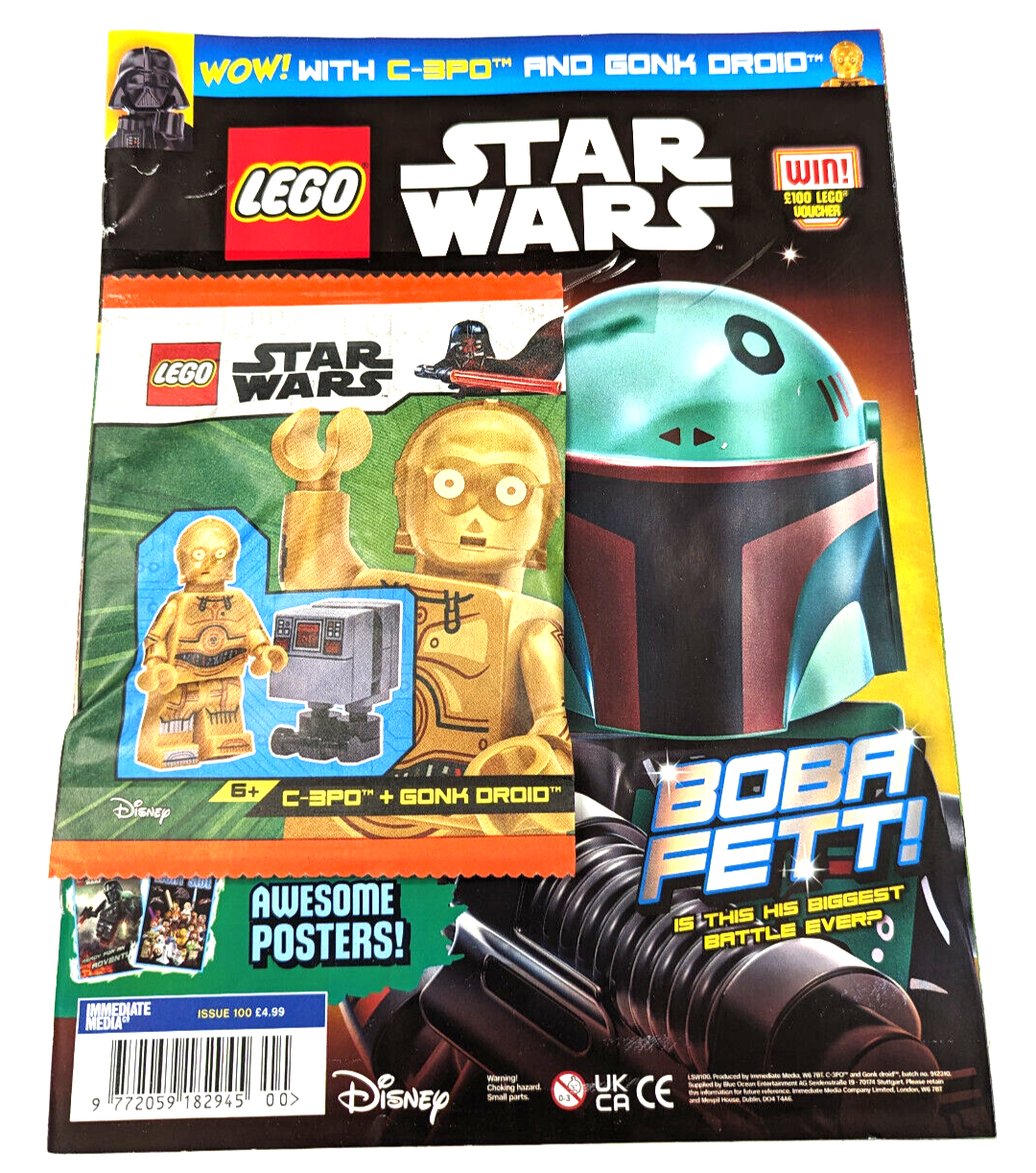 New Lego Star Wars Magazine Boba Fett - Set 912310 with C-3PM & Gonk Groid