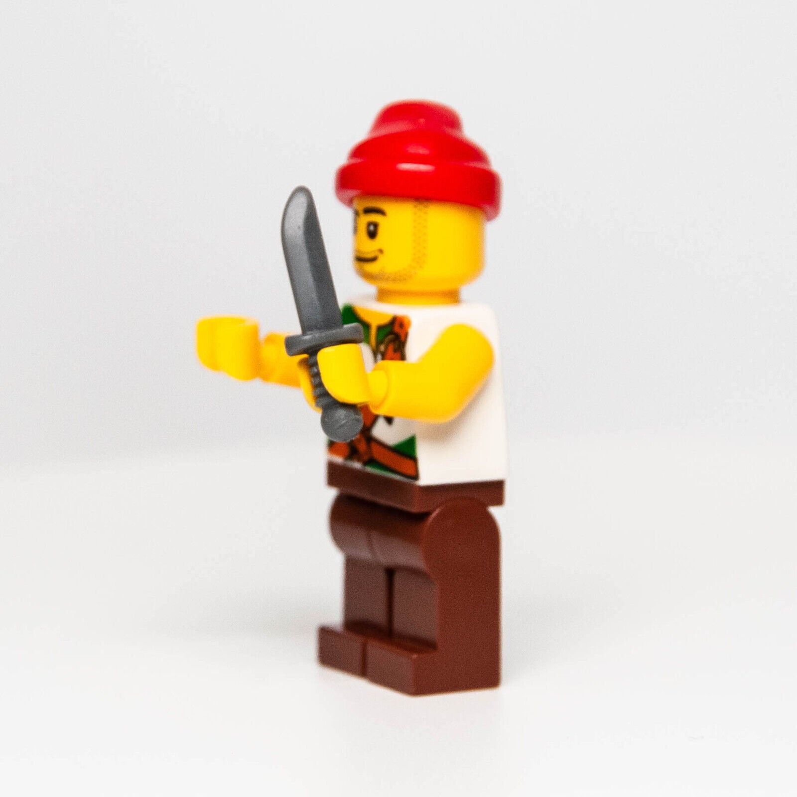 Lego Pirate With Stubble Beard, Red Bandanna Minifigure (pi134)