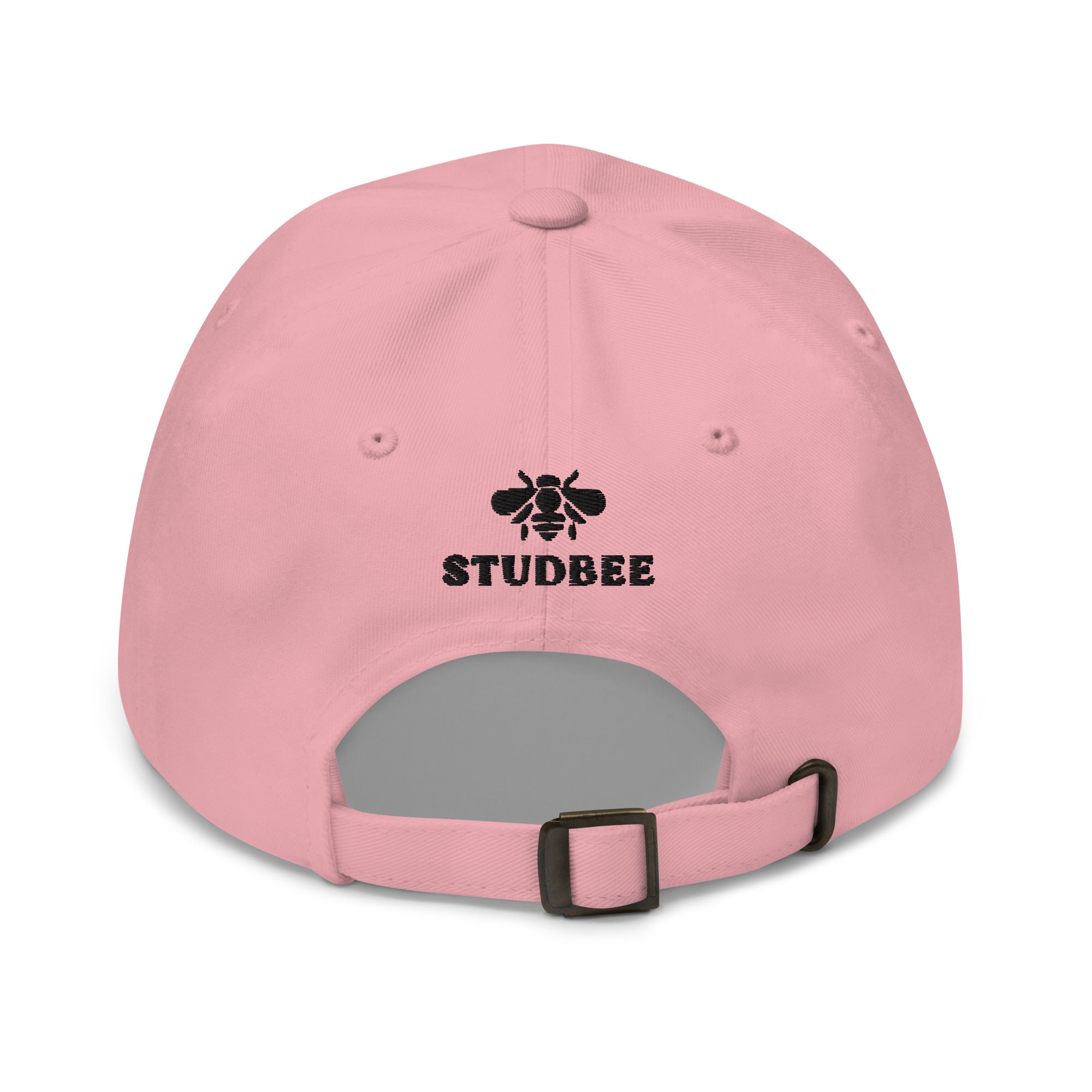 pink lego brick dad hat, back view