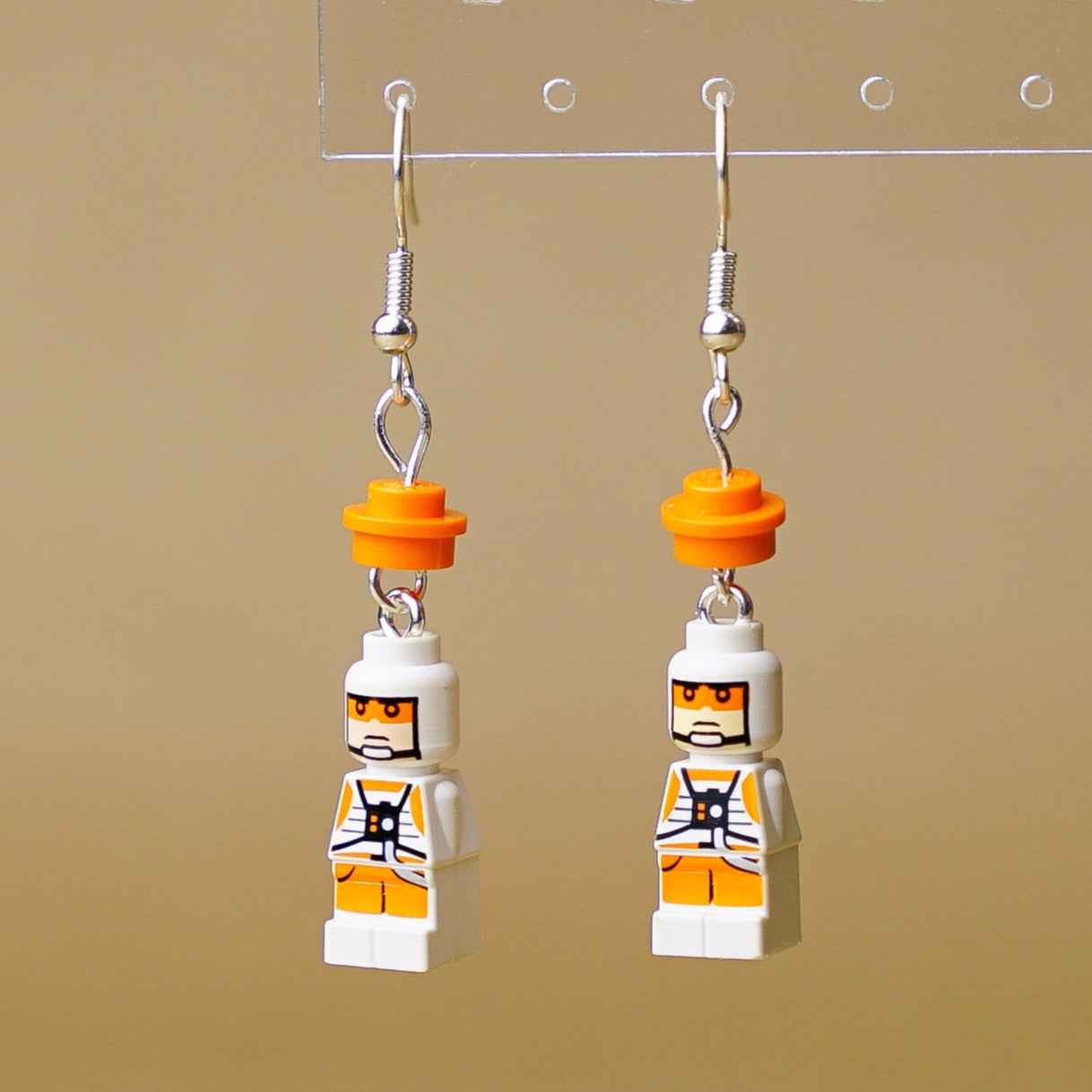 StudBee - Micro Rebel Star Pilot Minifigure Earrings, Handmade with Lego® Episode 4/5/6 - StudBee